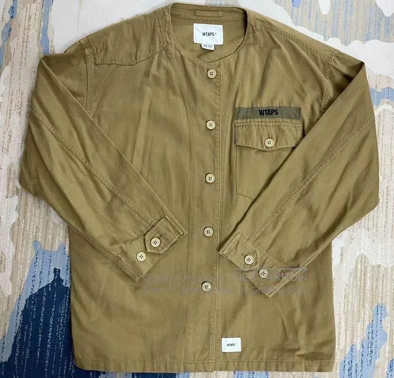 Wtaps Wtaps Kaki collarless shirt Size US S / EU 44-46 / 1 - 1 Thumbnail