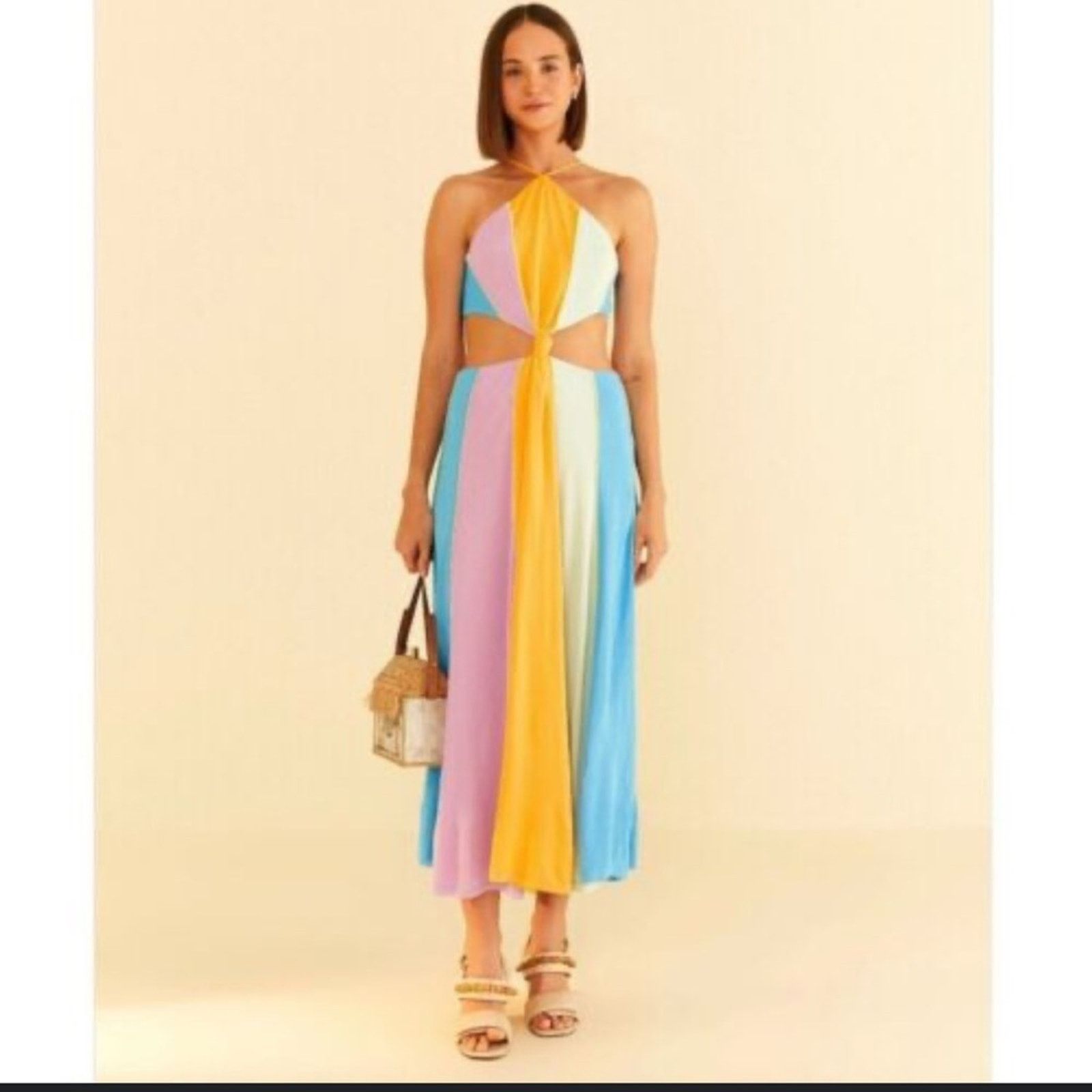 Farm Rio Farm Rio Color Block Maxi Dress - Size XL - Purple/Orange Size XL / US 12-14 / IT 48-50 - 2 Thumbnail