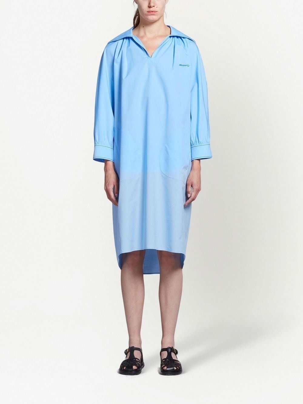 Marni o1y1025 Midi Dress in Light Blue Size S / US 4 / IT 40 - 2 Thumbnail