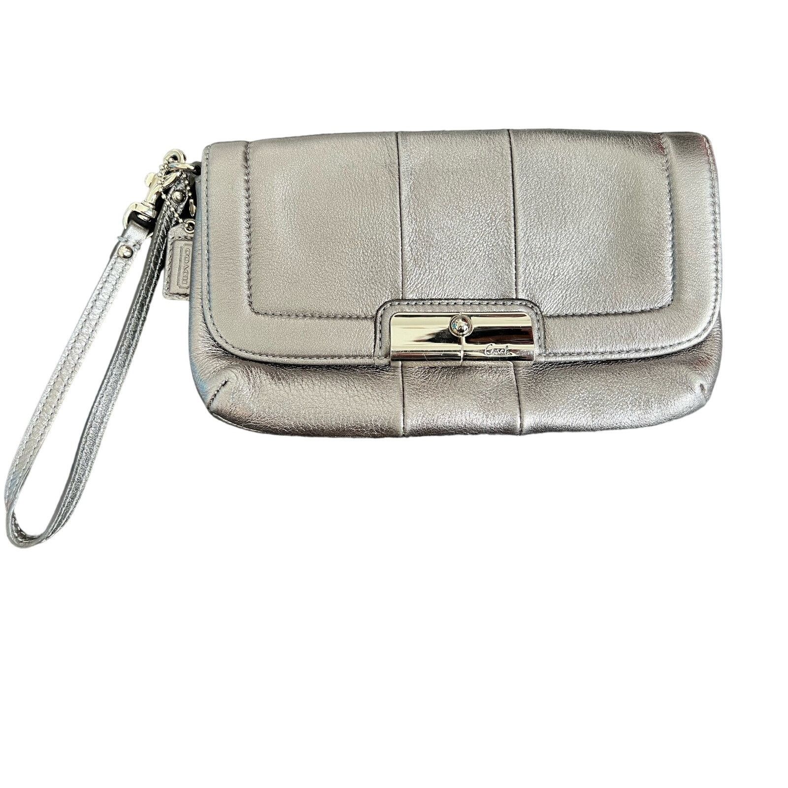 Coach Coach Glam Silver Bag with Blue Satin Lining Size ONE SIZE - 1 Thumbnail
