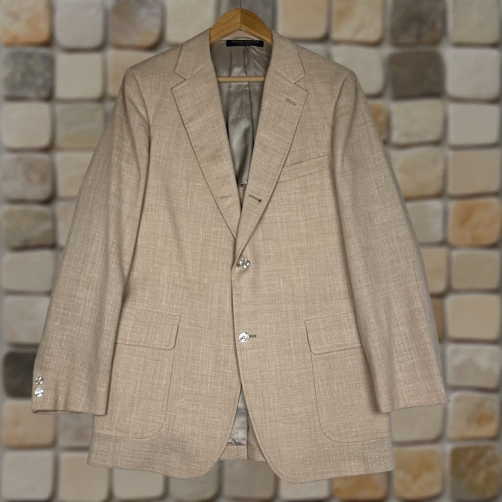 Brooks Brothers Vintage 80s Brooks Brothers Linen Wool Blazer Mens 41 Long Jacket Size 42R - 1 Thumbnail