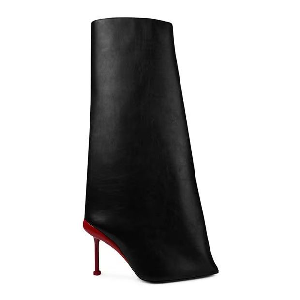 o1g2r1mq0824 Slash Flare Boots in Black & Red