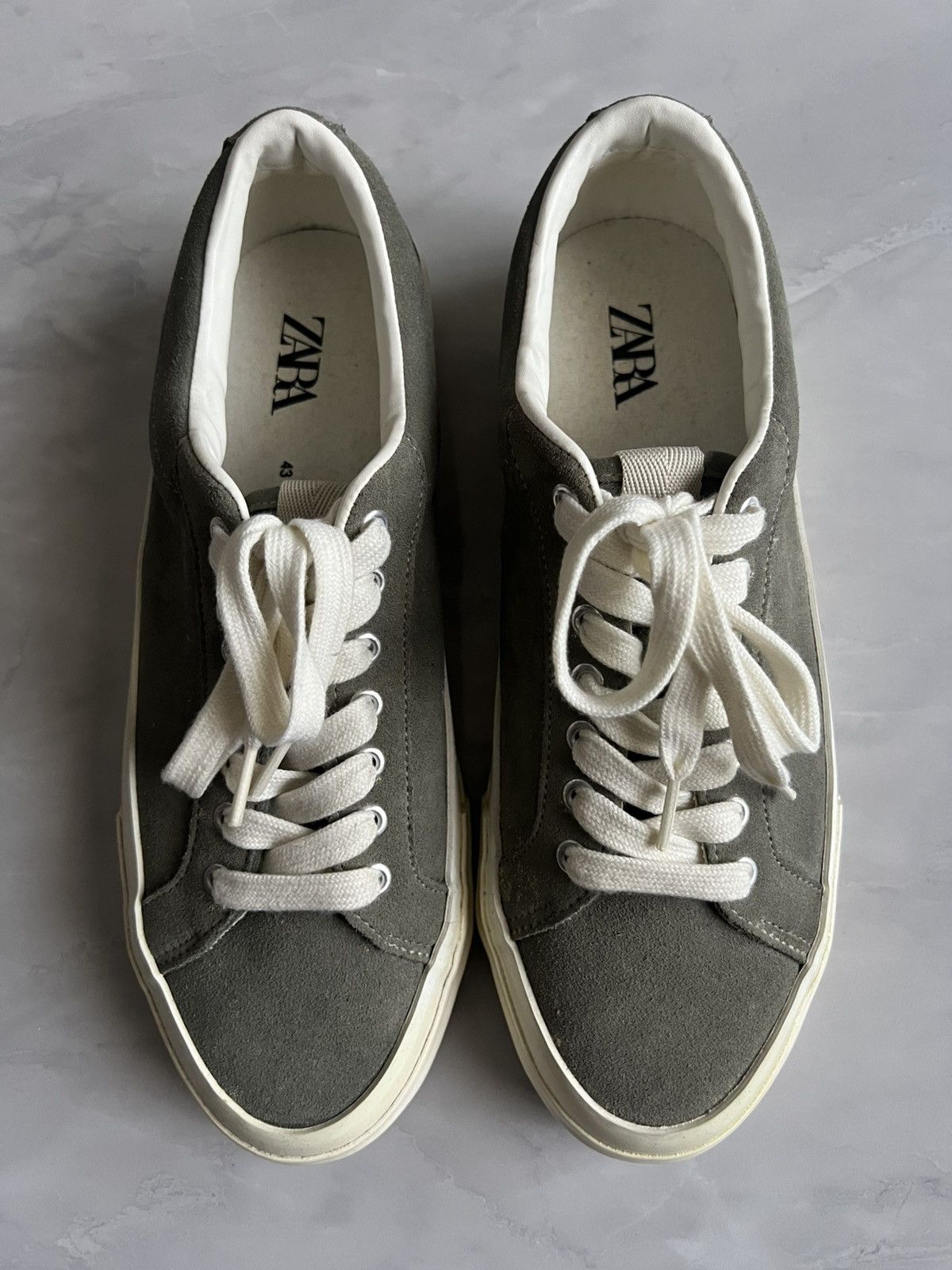 Zara Zara Men's Low Top Green Split Lace Up Suede Sneakers Size US 10 / EU 43 - 2 Thumbnail