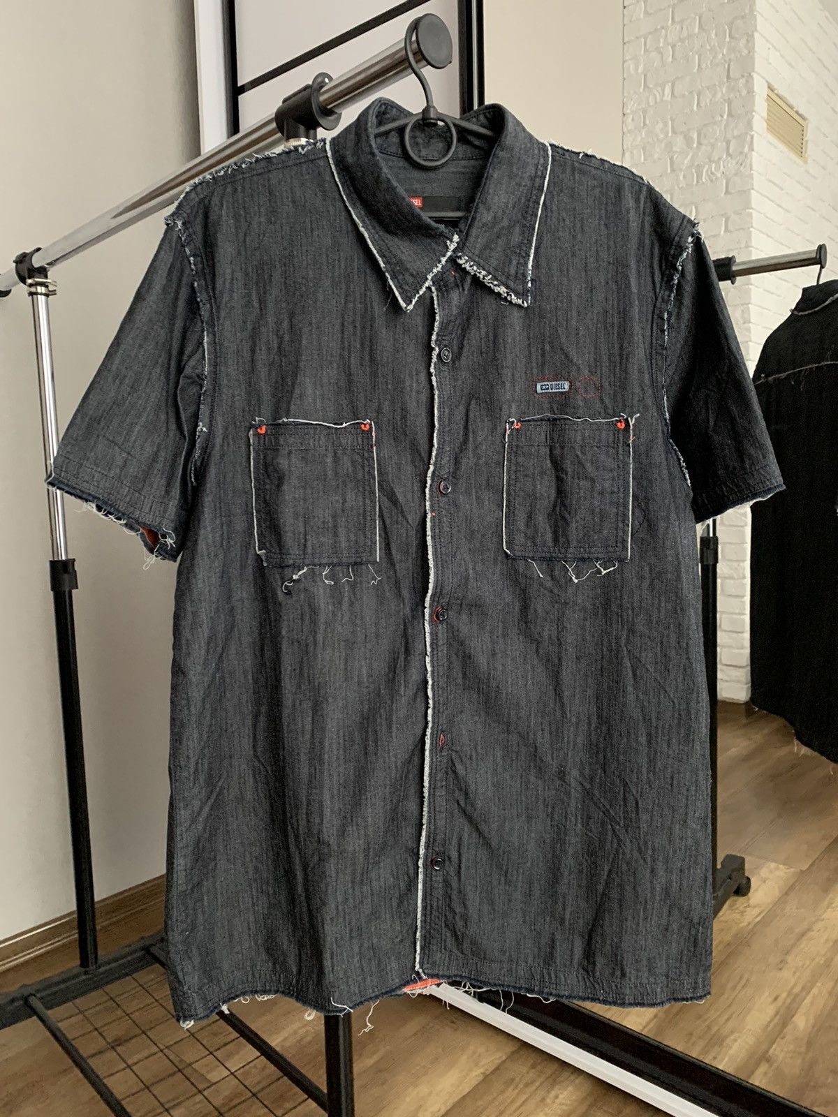 Diesel Diesel Denim Vintage Shirt 90s Logo Distressed Size US XL / EU 56 / 4 - 1 Thumbnail