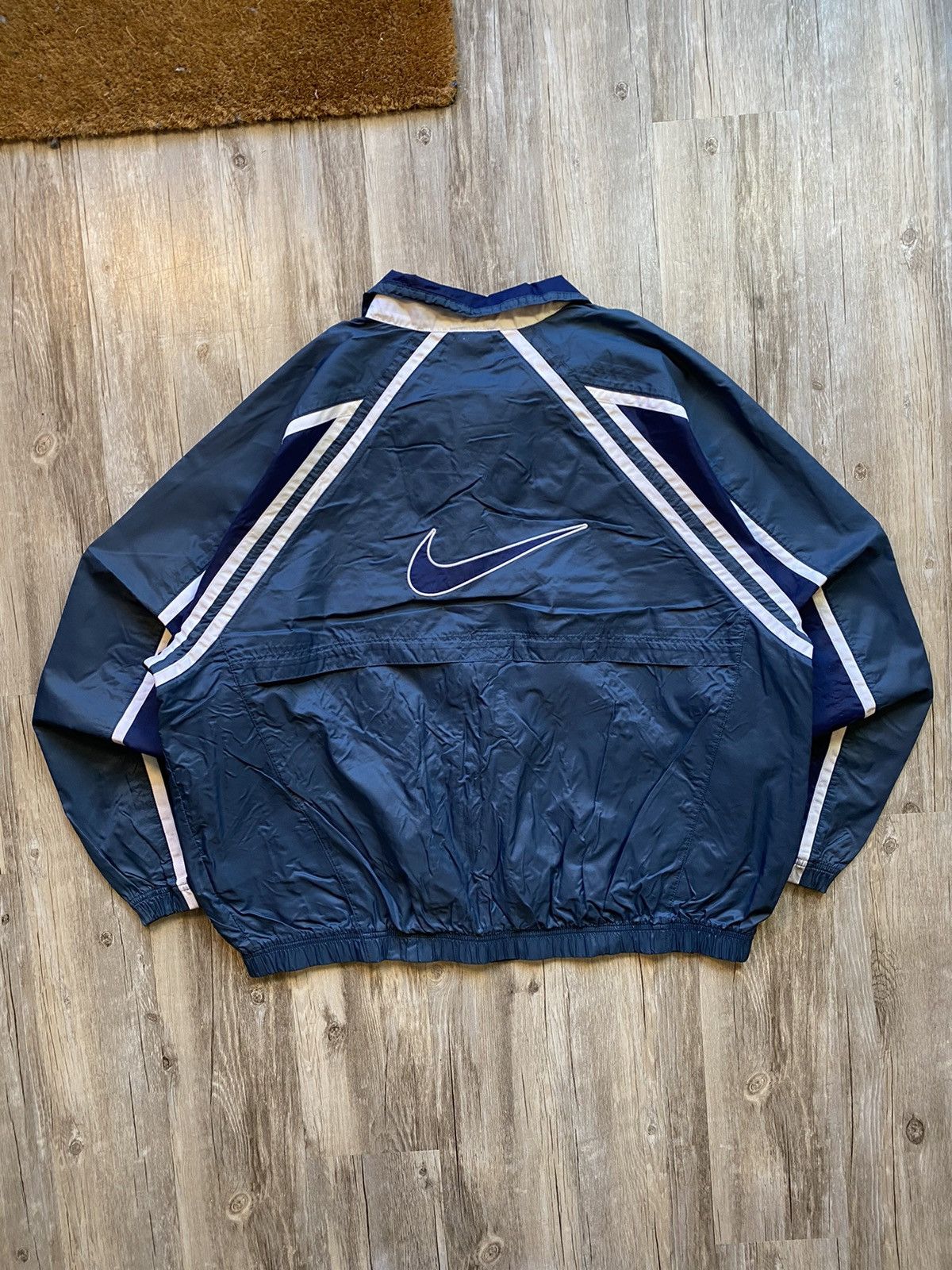 Nike Streetwear Vintage Vintage 90s Nike Mini Swoosh Embroidered Windbreaker Jacket Grailed