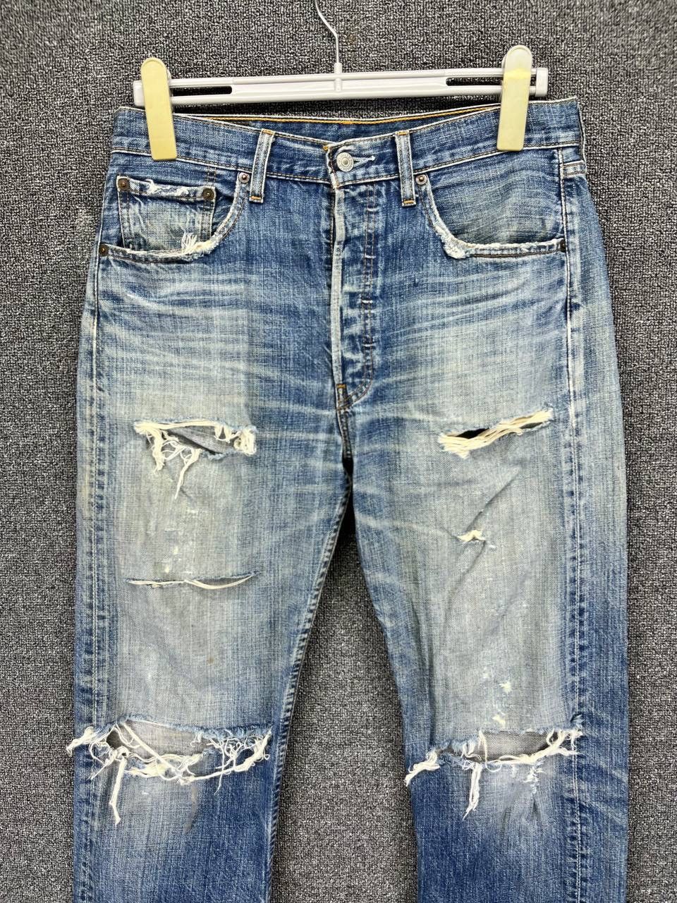Levi's Vintage 90s Levis 501 Rare Trashed Jeans Denim Pants Size US 31 - 2 Thumbnail
