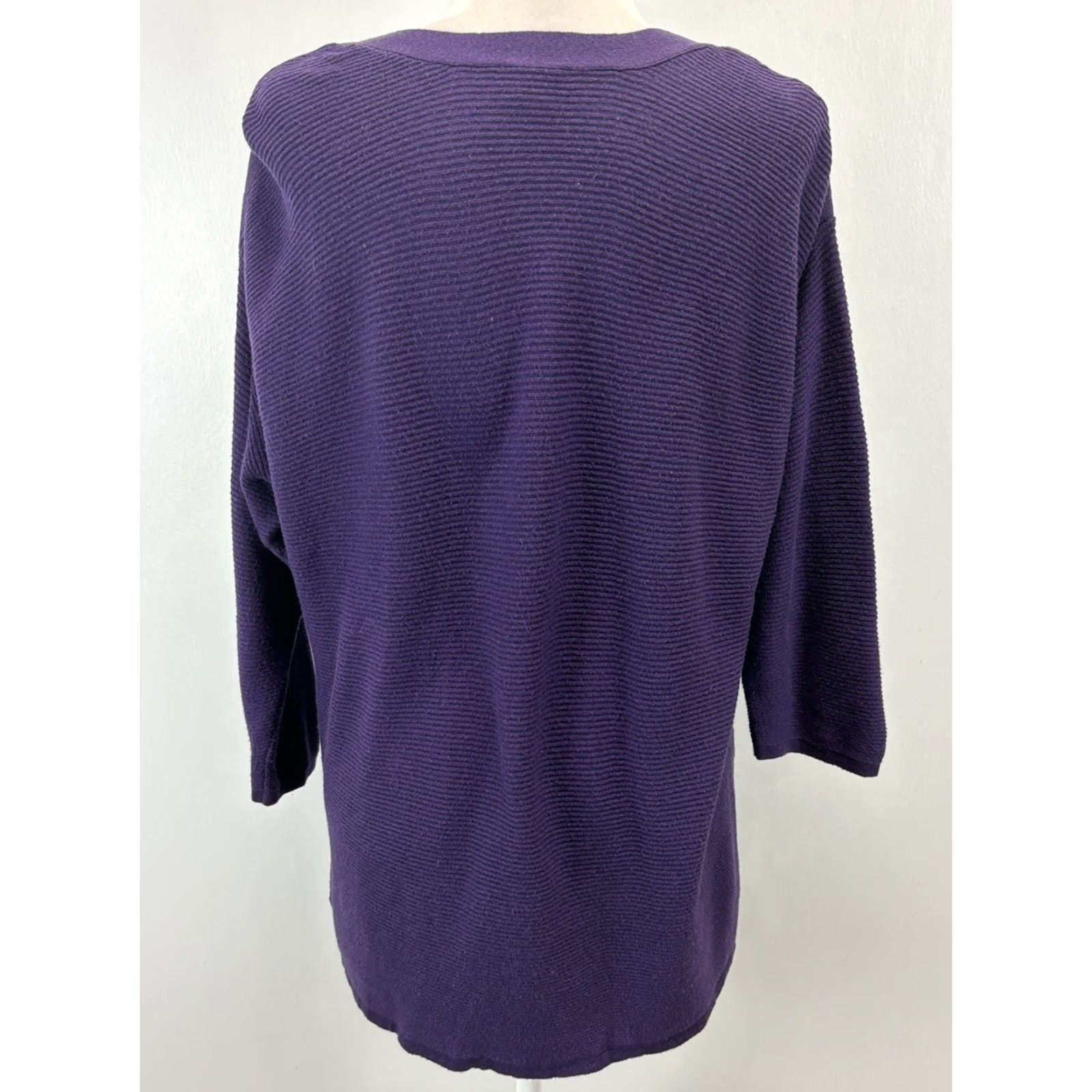 Vintage VINTAGE Chico's Knit Sweater Women's Large Purple Boat Neck Long Sleeve Pullover Size L / US 10 / IT 46 - 3 Thumbnail