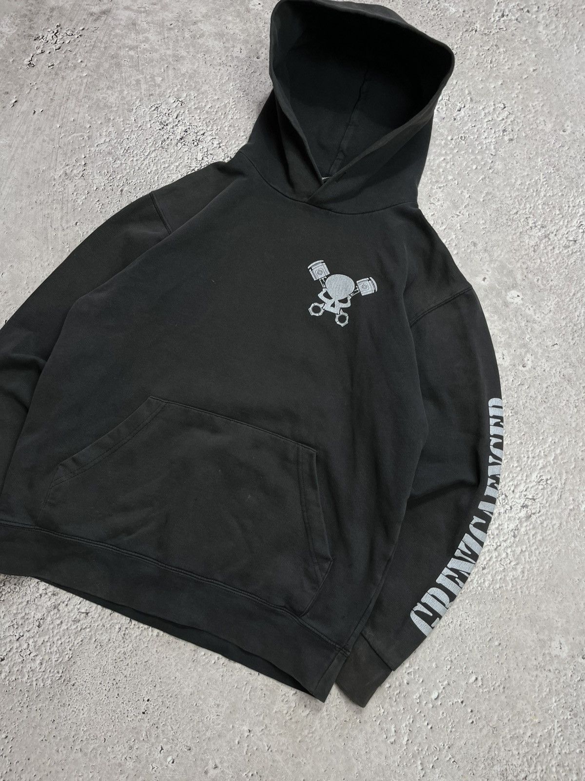 Other Vintage Grenzgaenger Biker Skull Faded Hoodie Size US M / EU 48-50 / 2 - 2 Thumbnail