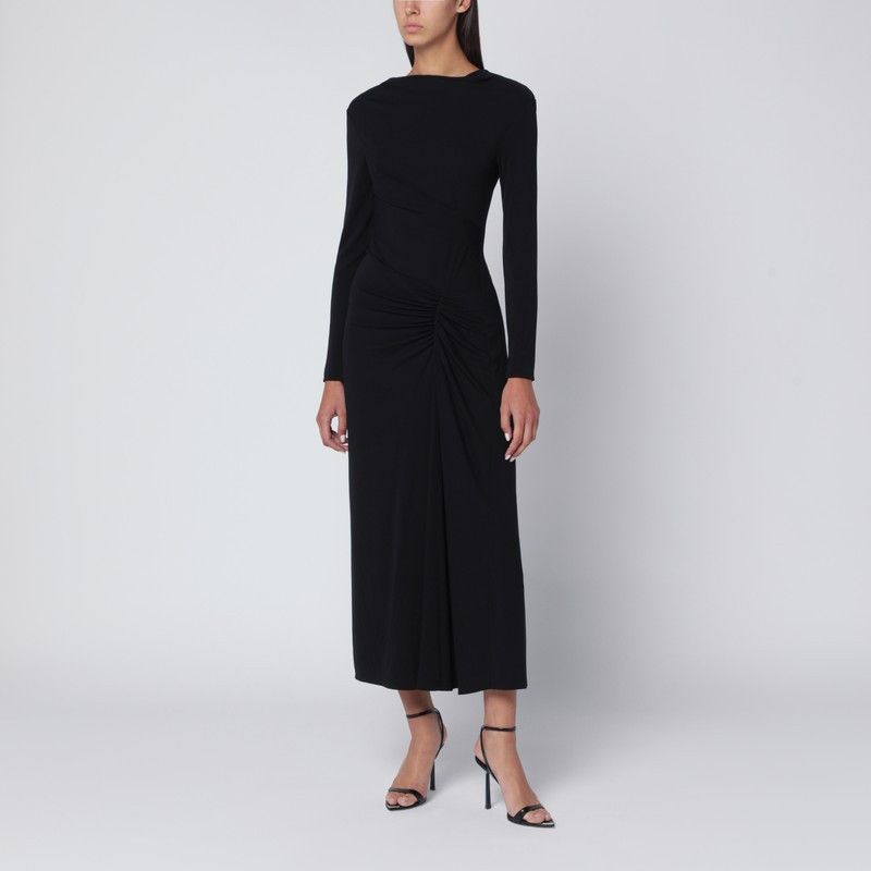 Simkhai Simkhai Ferrera Dress In Black Draped Jersey Size M / US 6-8 / IT 42-44 - 1 Thumbnail