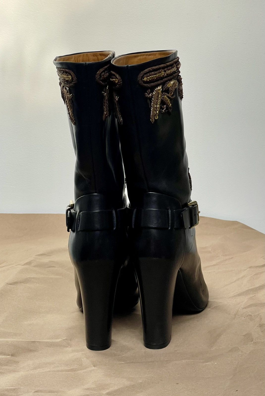 Ralph Lauren Ralph Lauren Purple Label Bullion Embroidery Mid Calf Boots Size US 7.5 / IT 37.5 - 6 Thumbnail