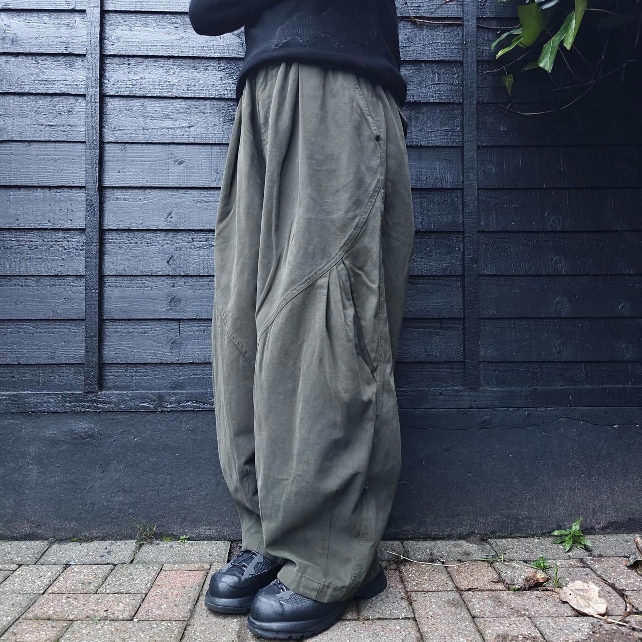 Other Japanese Dark Green Pleated Baggy Trousers Size US 32 / EU 48 - 2 Thumbnail