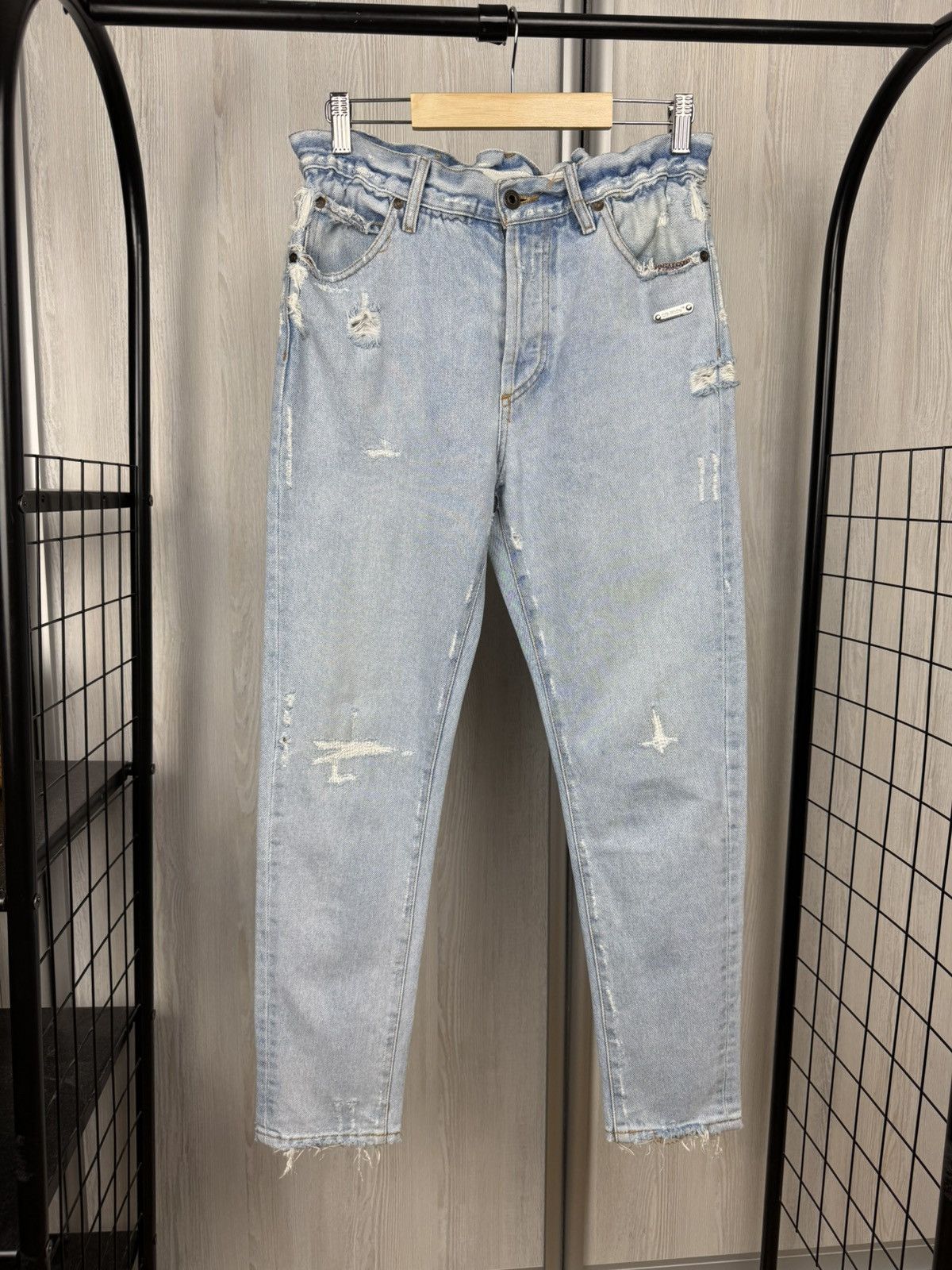 Off-White Off-White light blue distressed denim womens jeans Size 28" / US 6 / IT 42 - 1 Thumbnail