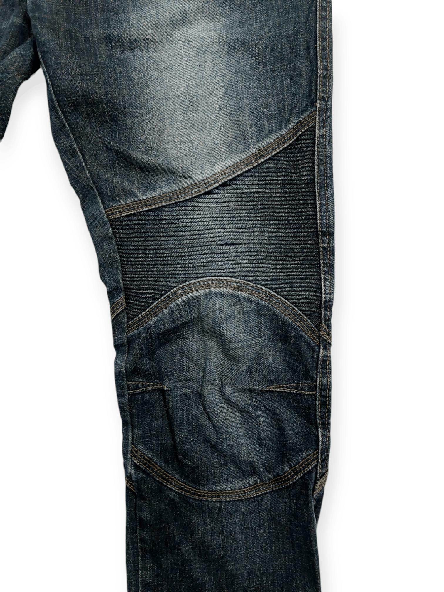Vintage 🔥 Longli Zipped Flare Punk Biker Denim Size US 33 - 9 Thumbnail