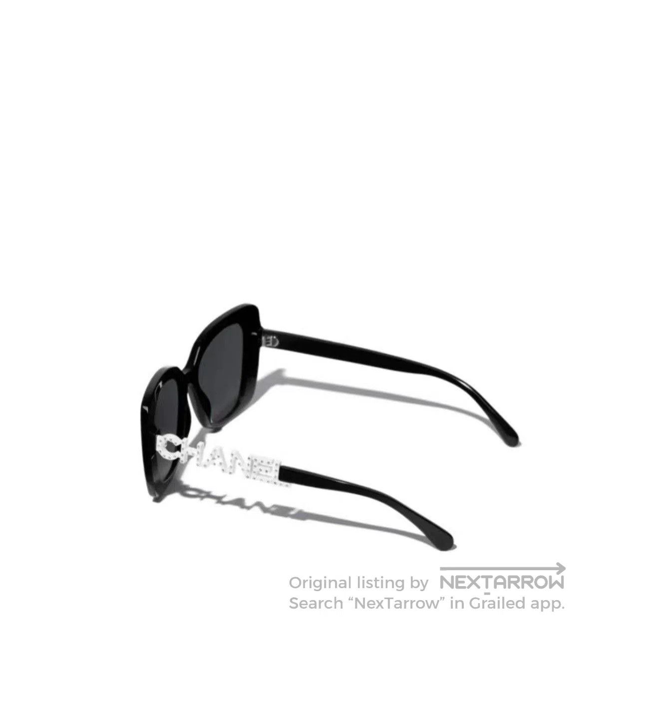 Chanel Chanel Rhinestone Butterfly White Cat Eye Sunglasses. Size ONE SIZE - 9 Thumbnail