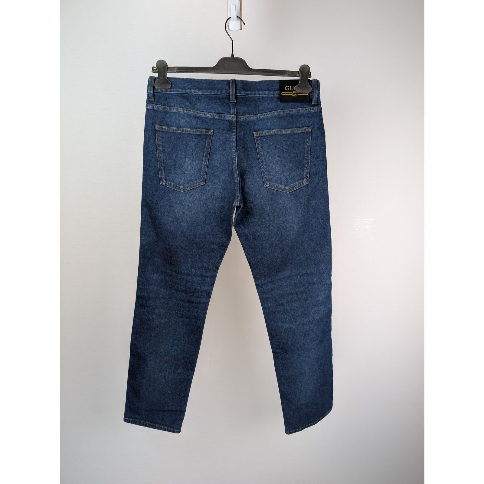 Gucci o1rshd1 Tapered Pant 5 Pocket Washed Stretch Denim Jean Size US 34 / EU 50 - 9 Thumbnail