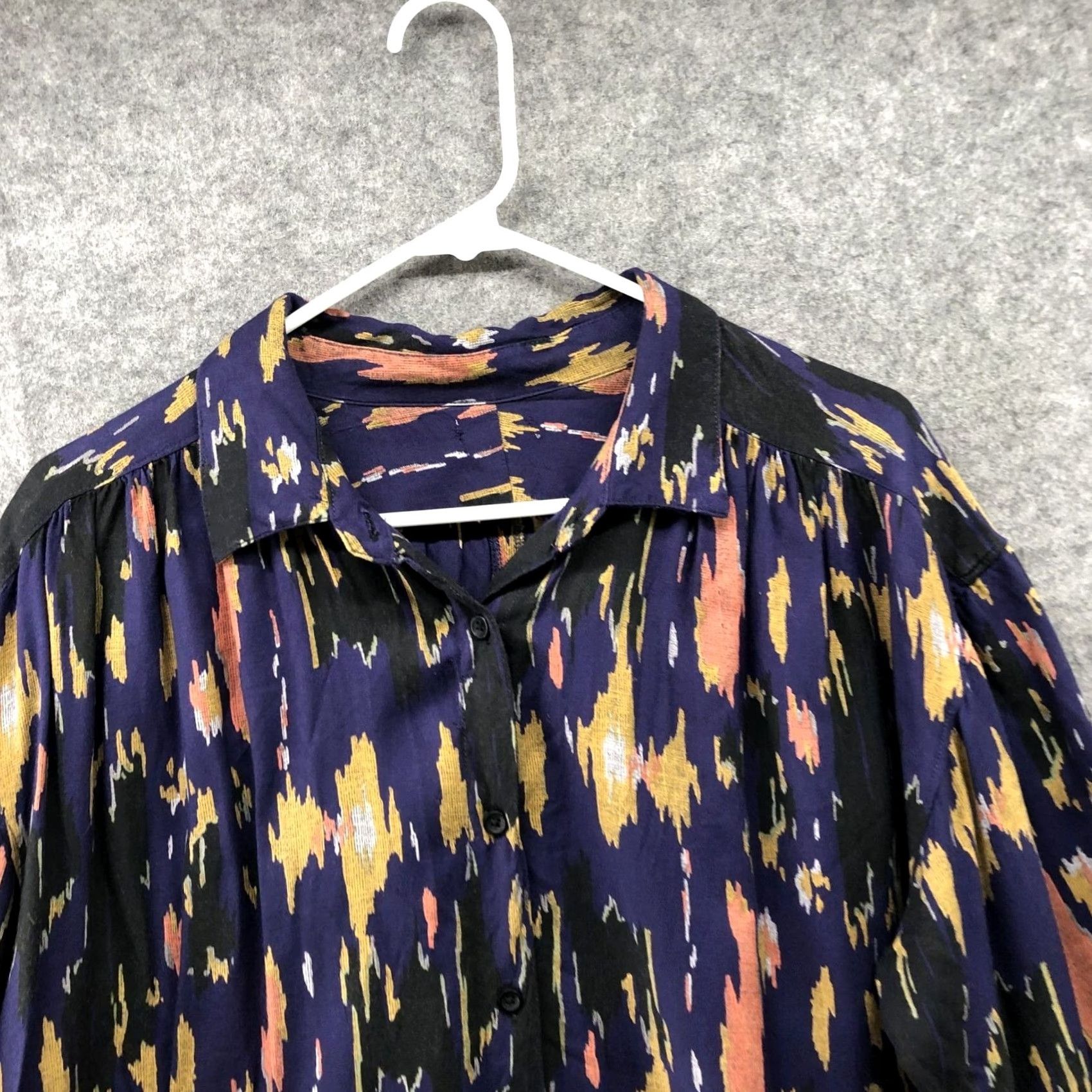 Urban Outfitters Urban Outfitters Button-Up Shirt Womens L Printed Relaxed Boho Long Sleeve Button-Up Shirt Casual Multicolor Rayon Viscose Bohemian Tribal Logo: UO Size L / US 10 / IT 46 - 3 Thumbnail