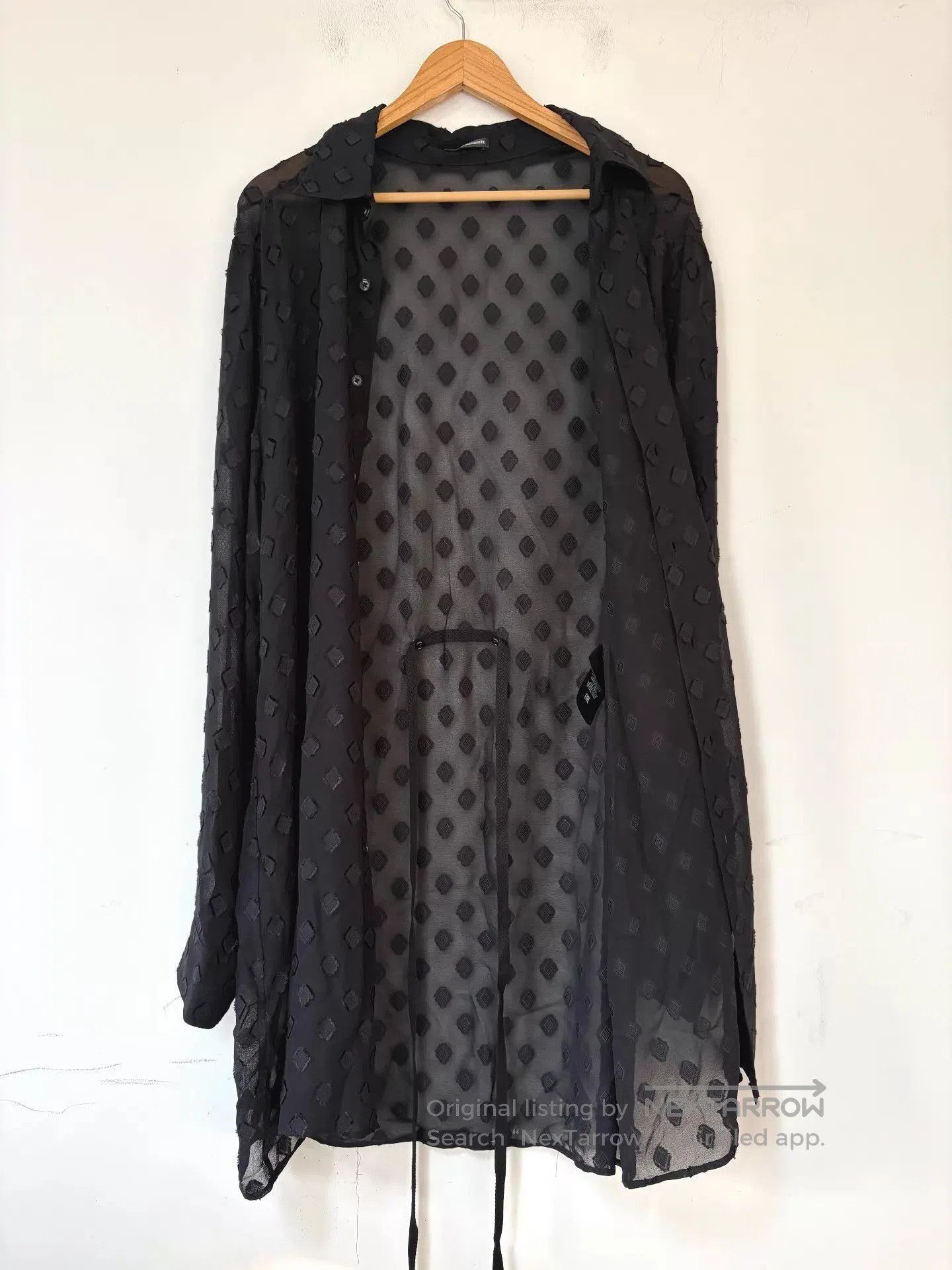 Ann Demeulemeester Black Patterned Long Sleeve Button. Size US M / EU 48-50 / 2 - 3 Thumbnail