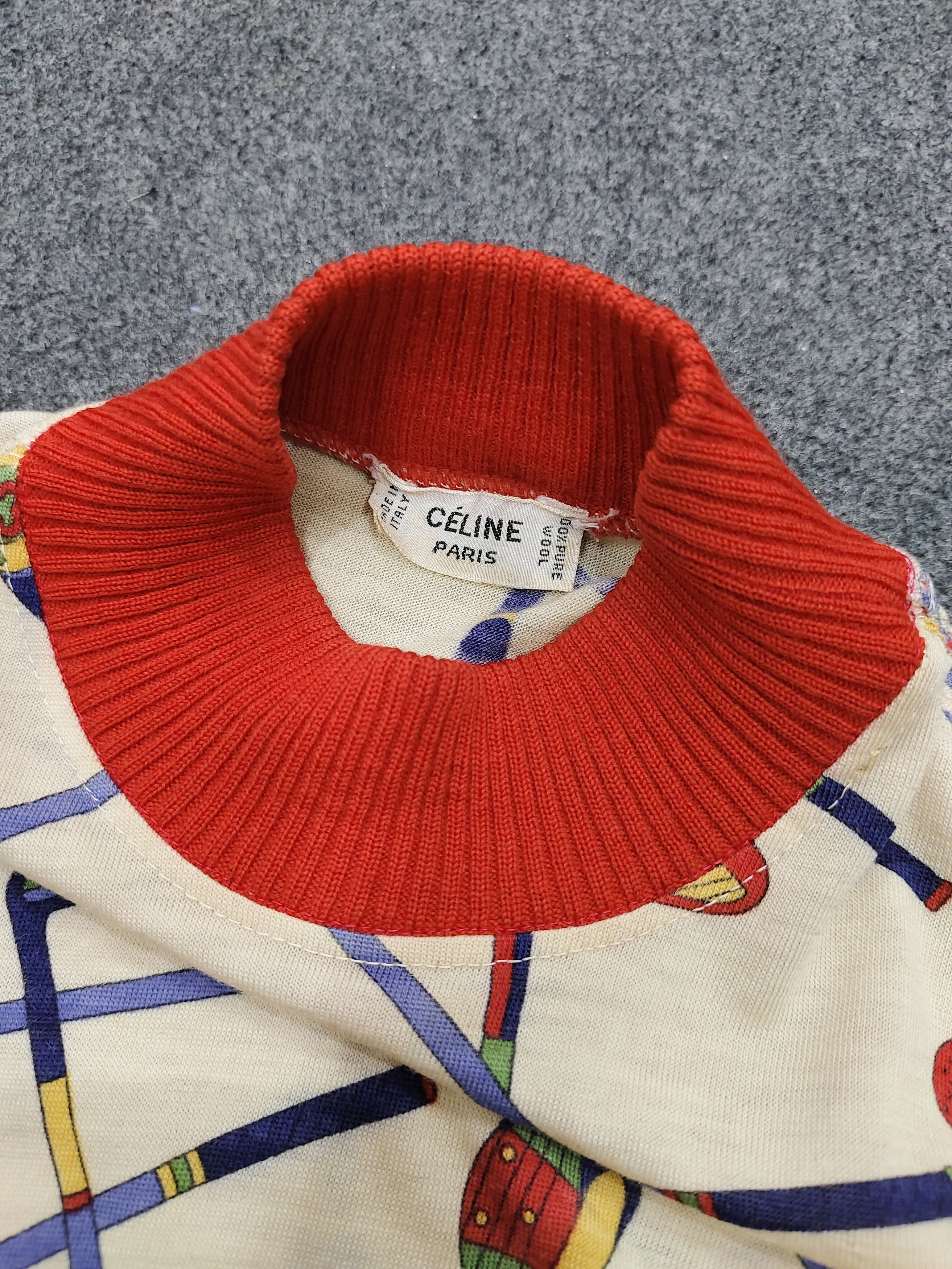 Celine 80s Celine- Archive Sport Golf Print Graphic Knit Top Size M / US 6-8 / IT 42-44 - 6 Thumbnail