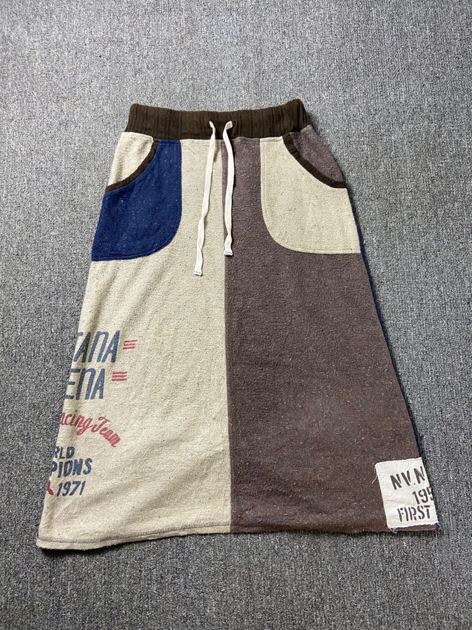 Japanese Brand Marine Sanforized Patchwork Style Skirt (201) Size 28" / US 6 / IT 42 - 1 Thumbnail
