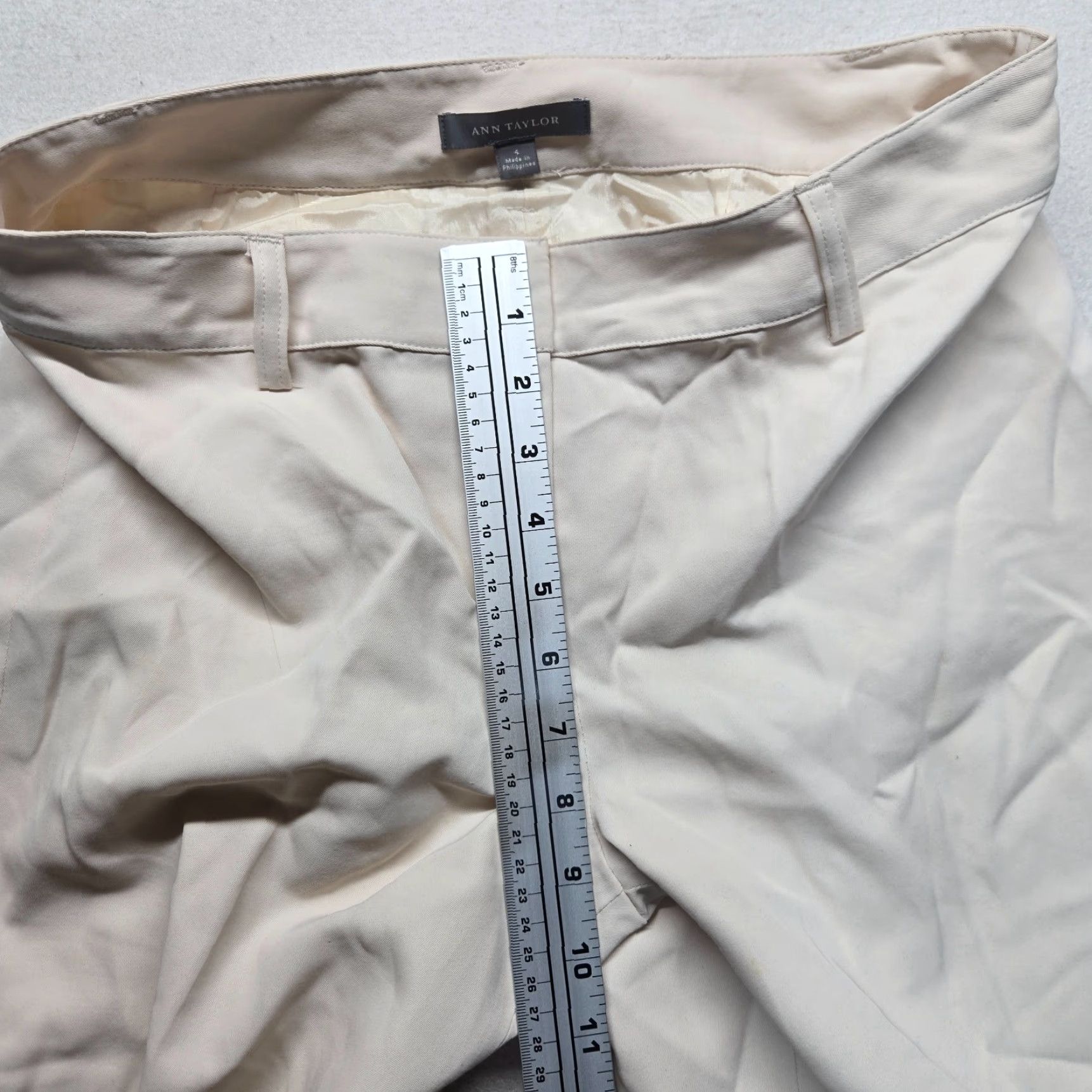 Ann Taylor Ann Taylor Pant Women's Tan Flat Front Casual Pants Adult Size 4 Size 27" / US 4 / IT 40 - 4 Thumbnail