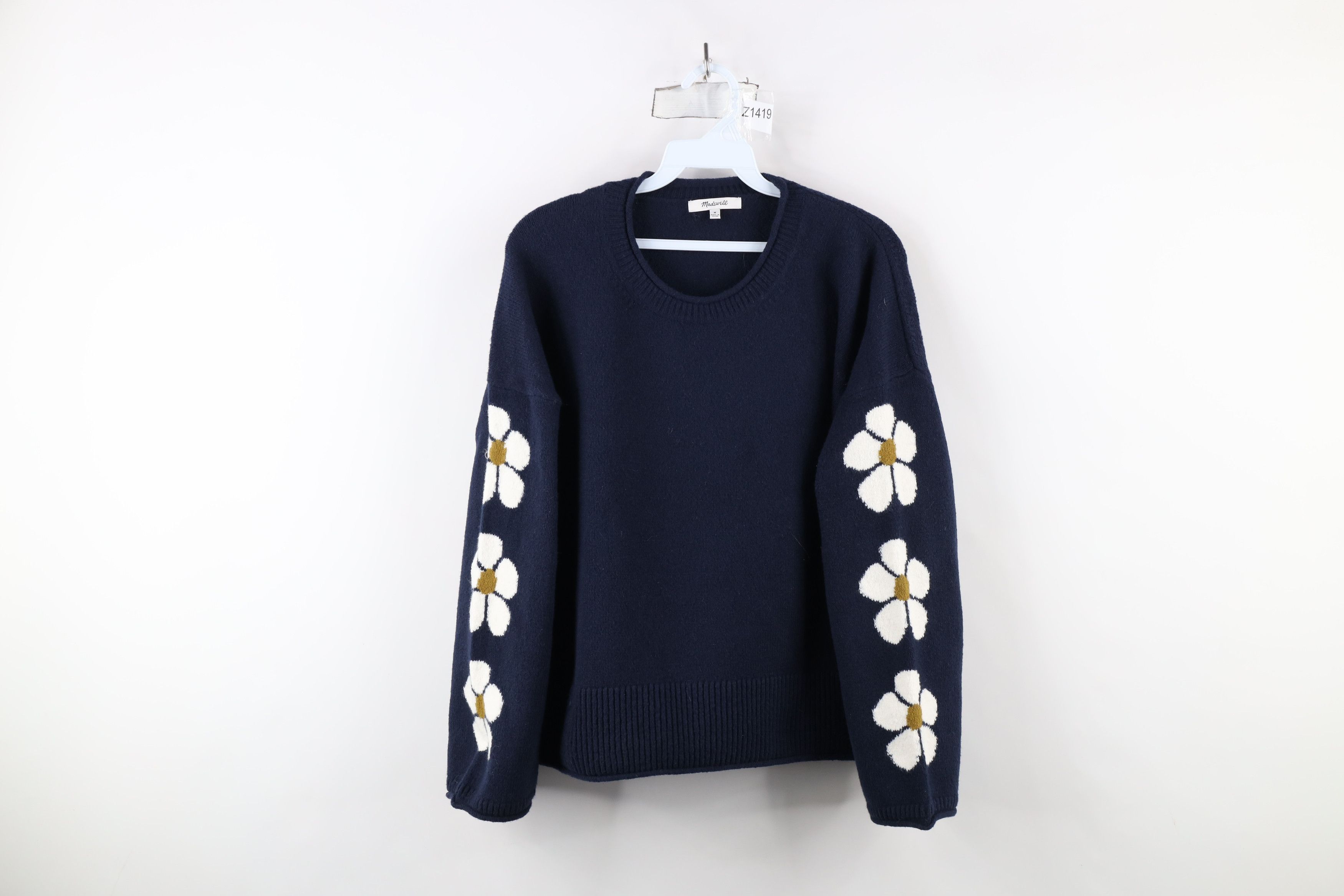 Madewell × Vintage Madewell Flower Sleeve Merino Wool Marled Knit Sweater Size M / US 6-8 / IT 42-44 - 1 Thumbnail