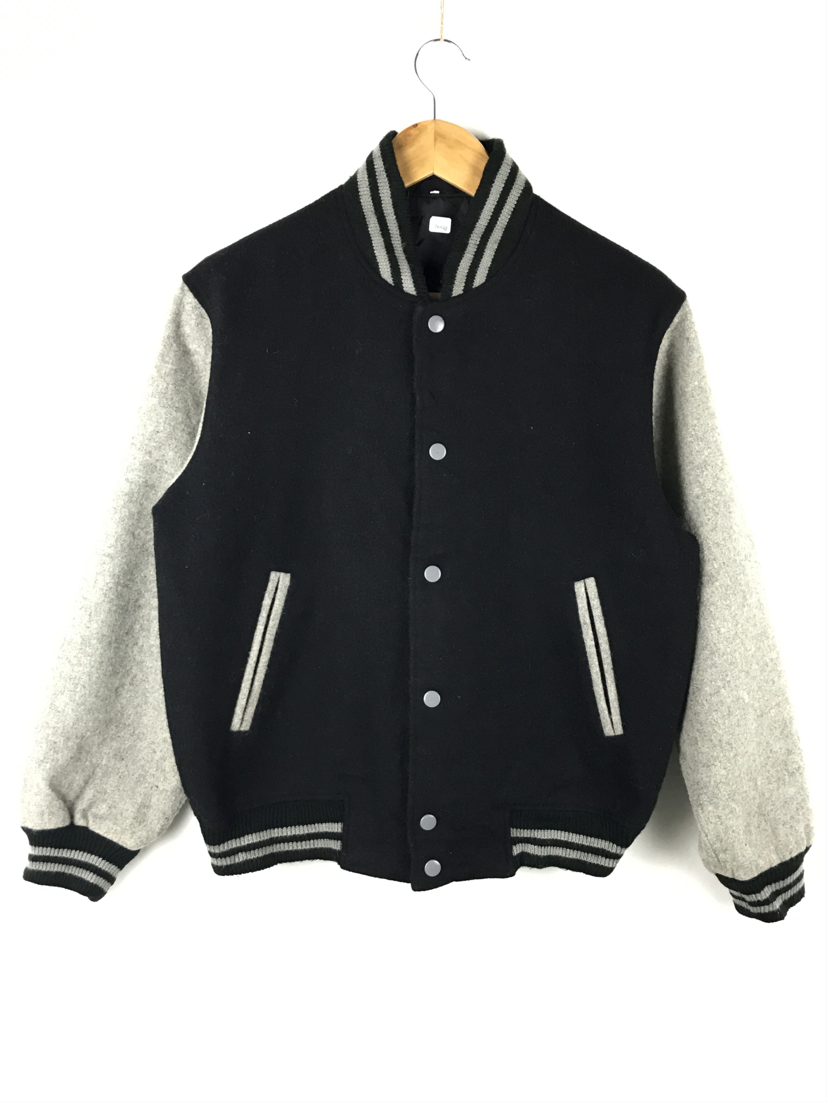 image of Unbrnd x Varsity Jacket Unbrand Varsity Jacket in Black, Men's (Size Medium)
