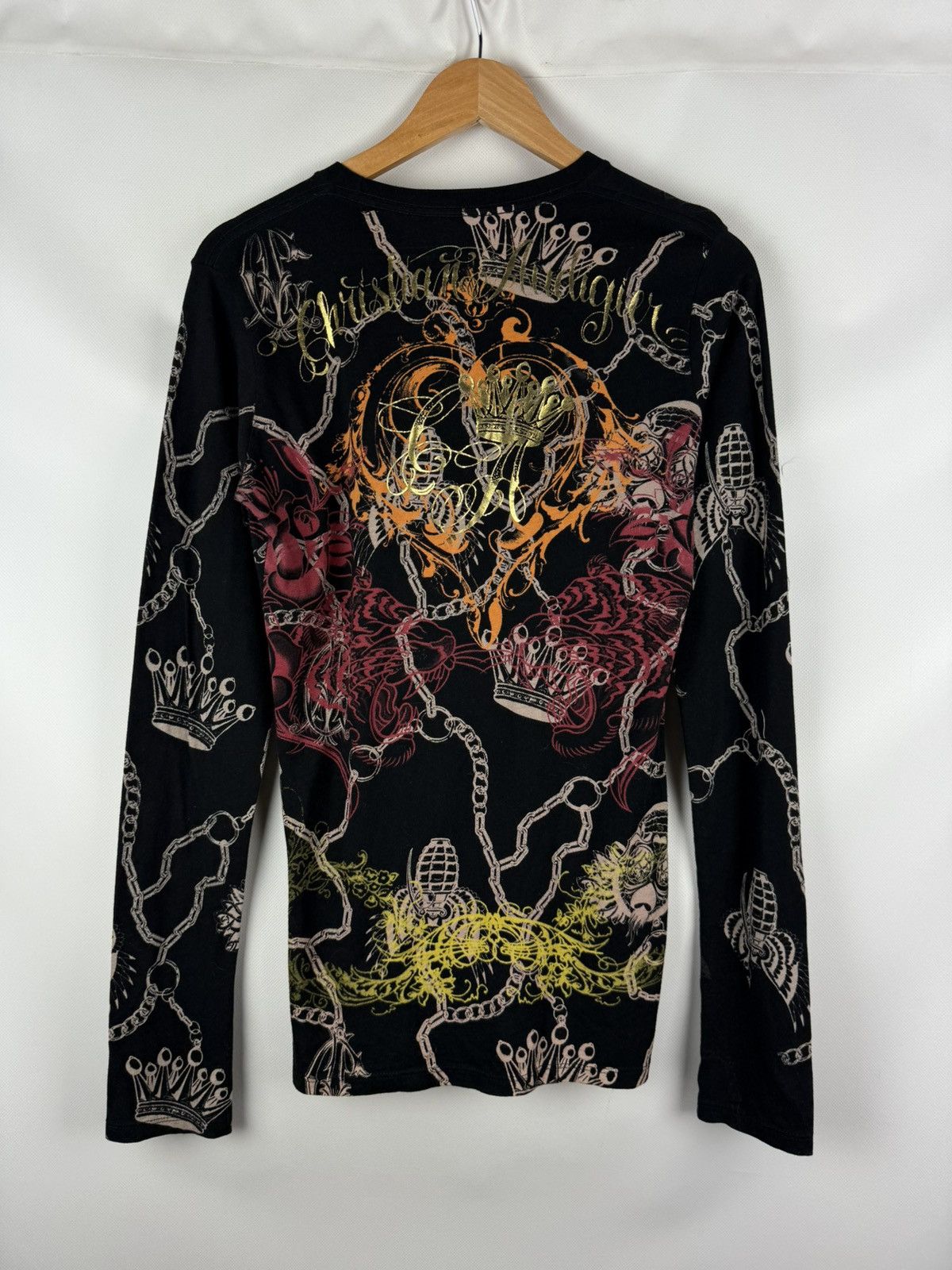 Christian Audigier Christian Audigier Y2K Overprinted Long Sleeve T Shirt Size L / US 10 / IT 46 - 15 Thumbnail