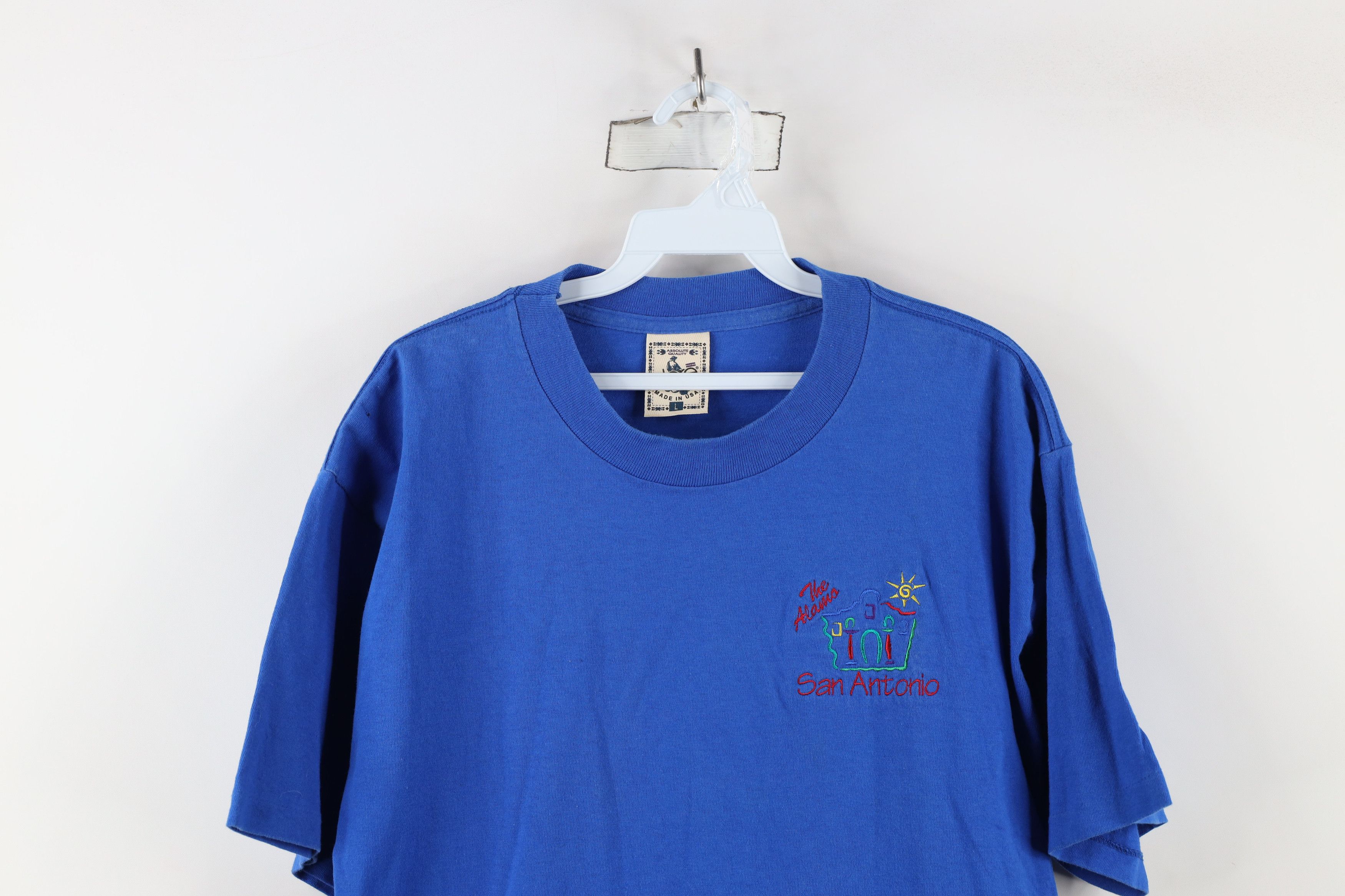 Vintage Vintage 90s The Alamo San Antonio T-Shirt Blue Cotton USA Size US L / EU 52-54 / 3 - 2 Thumbnail