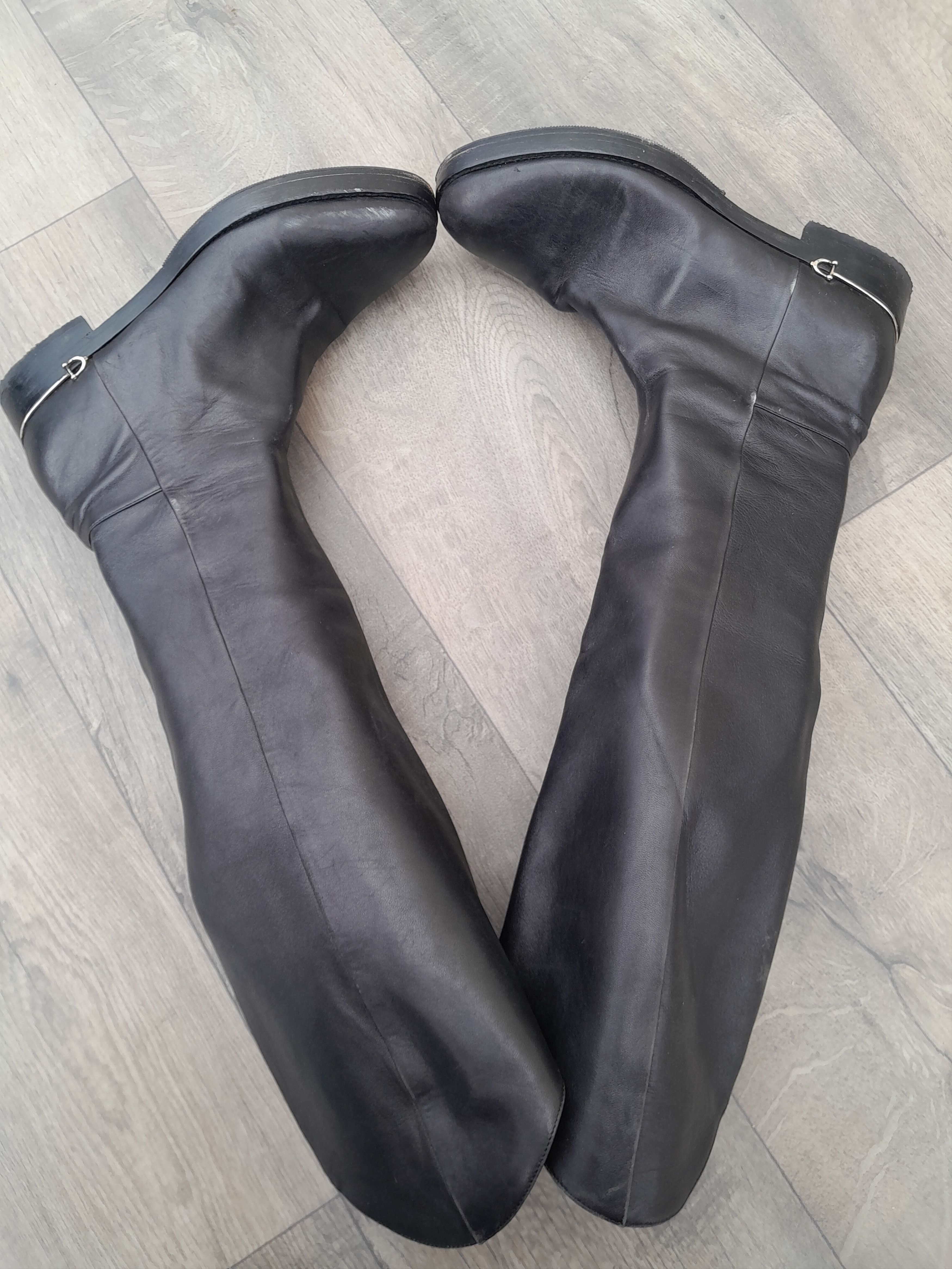 Gucci Gucci Black Leather Stretch Knee High Boots Size US 10 / IT 40 - 1 Thumbnail