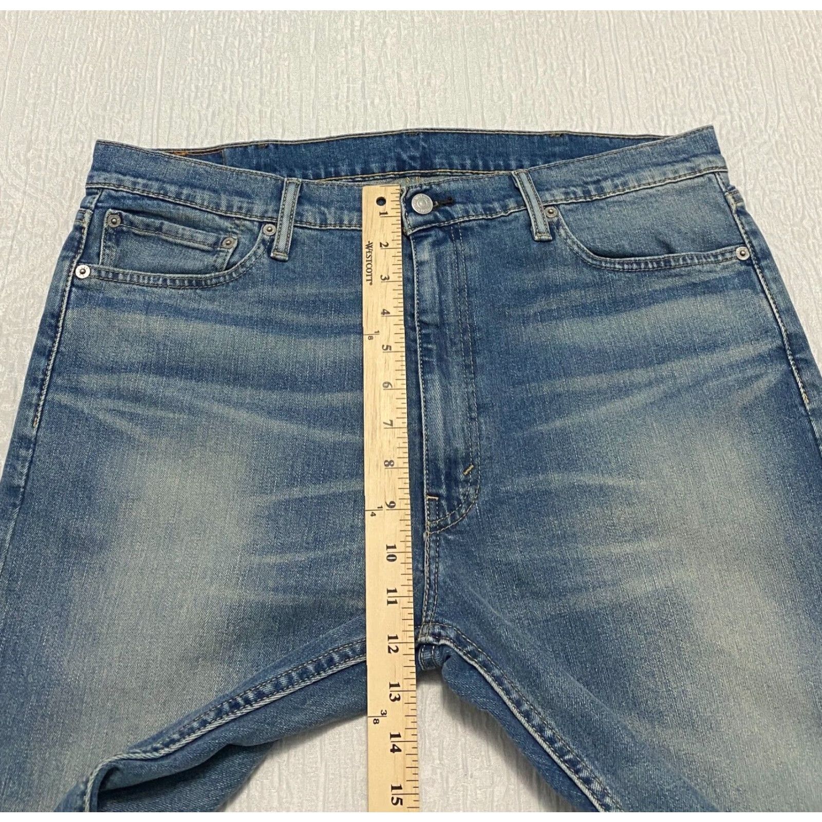 Levi's Levi's 513 Slim Straight Men's Jeans 38×26 Blue Faded Whiskers Hemmed Jeans Slim 5-Pocket Levi's 513 Men Jeans Blue 38x26 Regular Denim Stretch Hemmed Size US 38 / EU 54 - 5 Thumbnail
