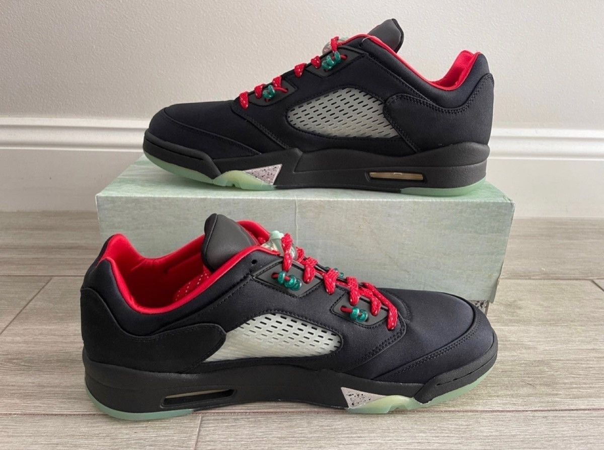 CLOT × Jordan Brand Air Jordan 5 Retro Low CLOT Classic Jade Fire Red Silver 12 Size US 12 / EU 45 - 2 Thumbnail