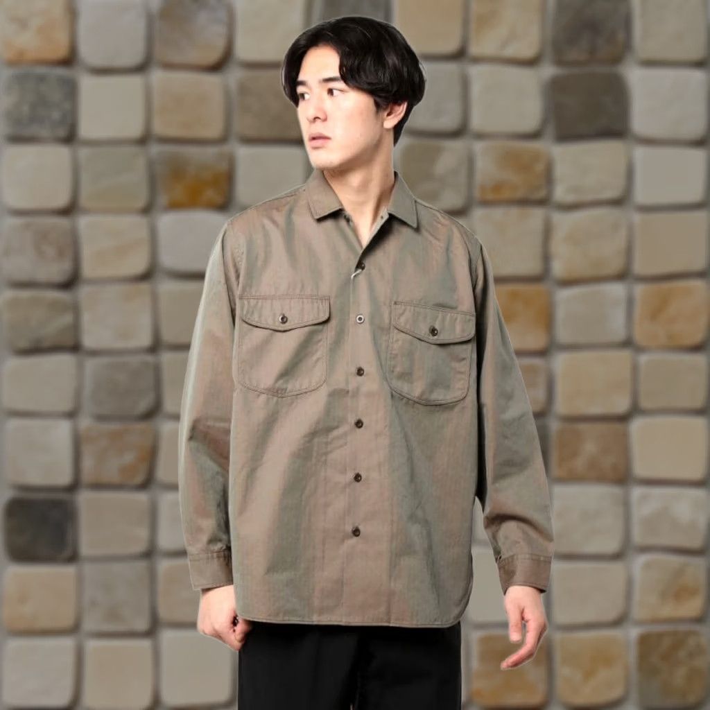Beams Plus VINTAGE BEAMS PLUS Military Shirt Jacket L Olive Mens Casual Button-Up 100% Cotton From Japan FS Size US L / EU 52-54 / 3 - 1 Thumbnail