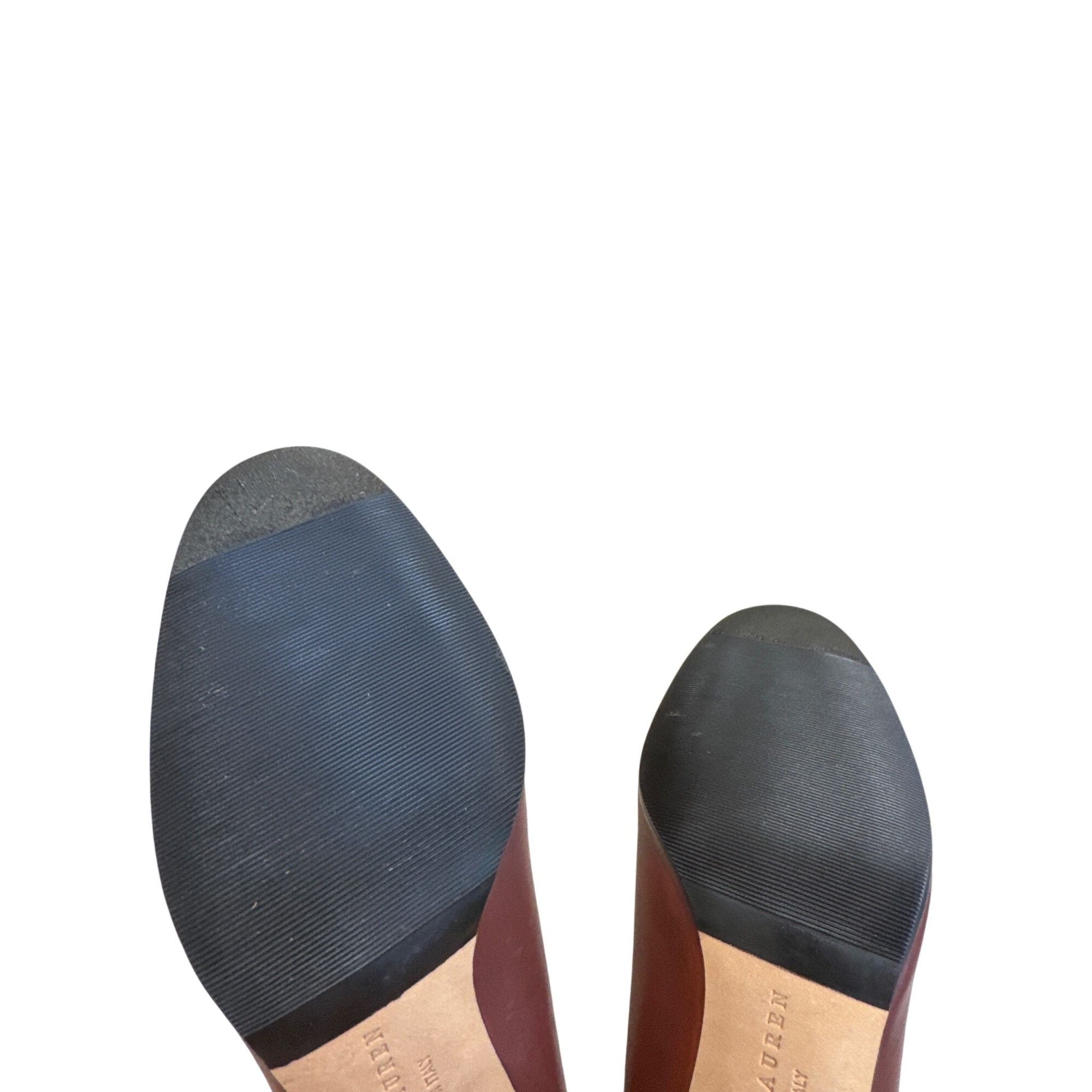 Ralph Lauren Ralph Lauren Womens Red 3" Block Heels Leather Slip-On Shoes Size US 5.5 / IT 35.5 - 15 Thumbnail