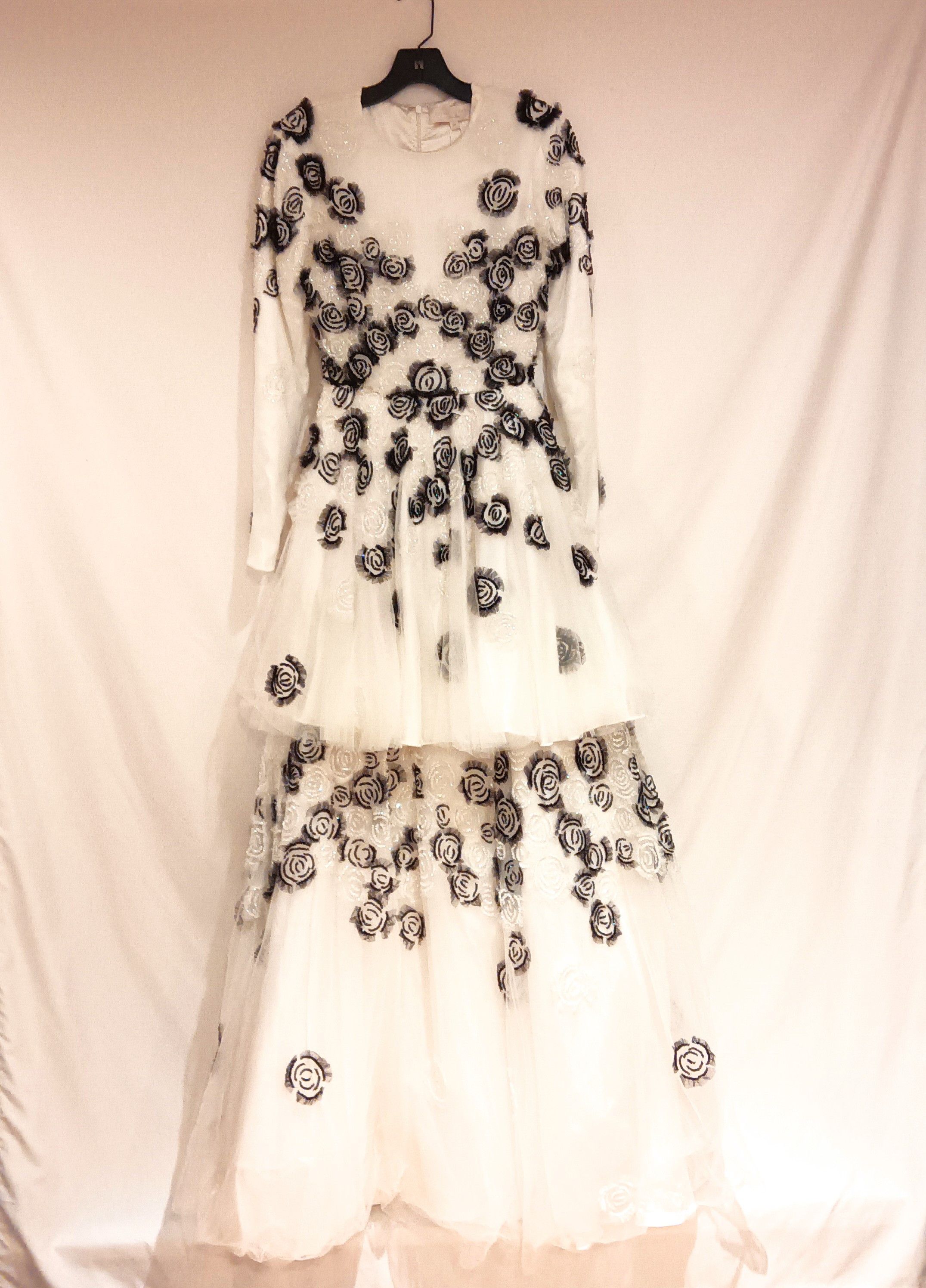 Wedding Gown Maxi Dress Size FR 40 USA 8 (M) White Floral