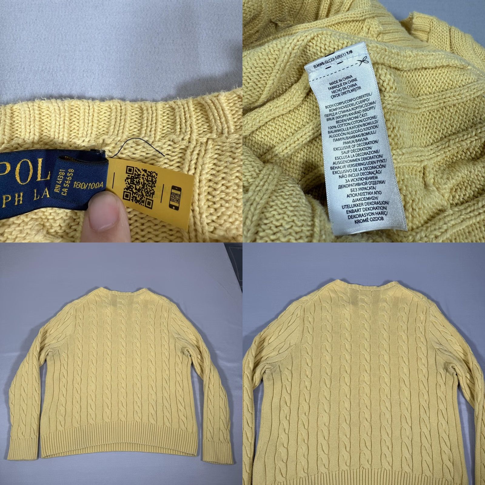 Polo Ralph Lauren Polo Ralph Lauren Sweater Mens Large Yellow Cable-Knit Crewneck Pullover Pony Size US L / EU 52-54 / 3 - 8 Thumbnail