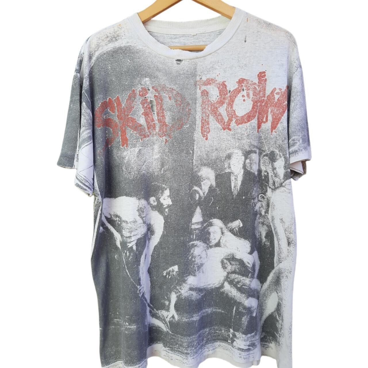 image of Archival Clothing x Band Tees Vintage Skidrow Slave To The Grind Allover 1990's in White (Size Larg
