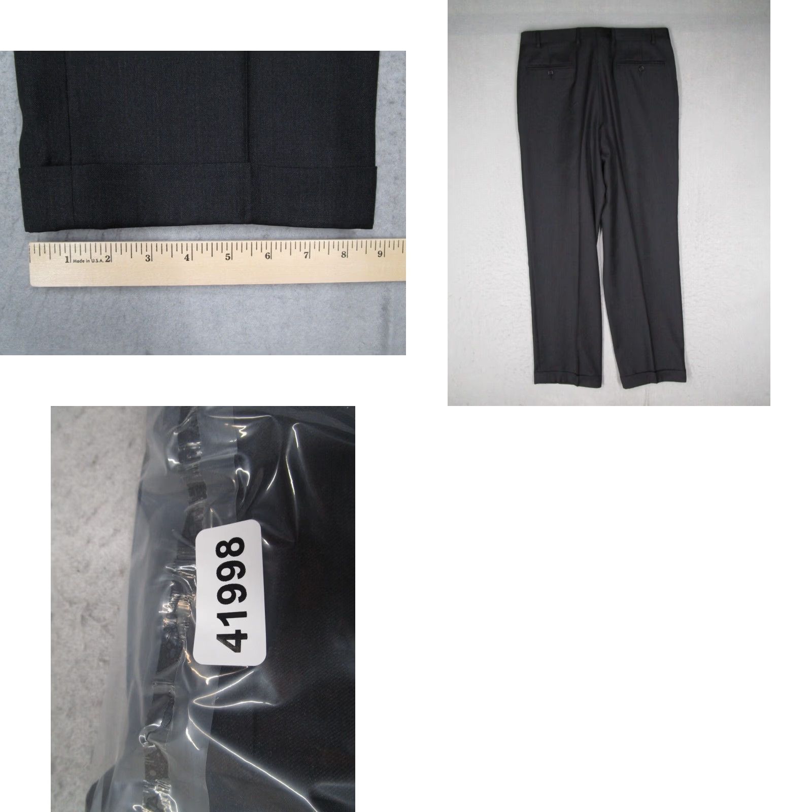 Canali Canali Mens Gray Wool Pleated Cuffed Dress Pants 34x29 Italian Made Size US 34 / EU 50 - 8 Thumbnail