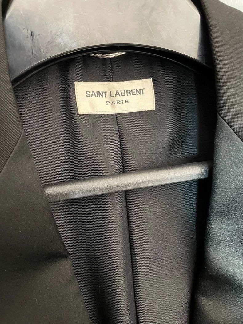 Saint Laurent Paris Saint Laurent Black Satin Blazer Jacket-2506 Size US L / EU 52-54 / 3 - 3 Thumbnail