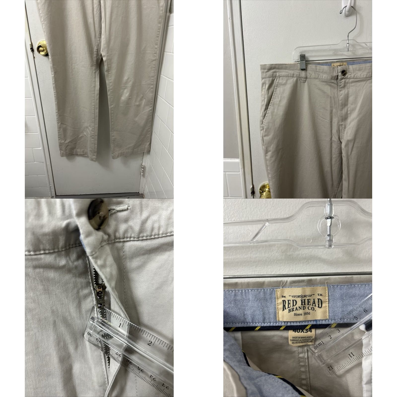CO VINTAGE not applicable RedHead Brand Co Chino Pants Mens 40x34 Tan Khaki Straight Leg YKK Stretch NWT Size US 40 / EU 56 - 8 Thumbnail