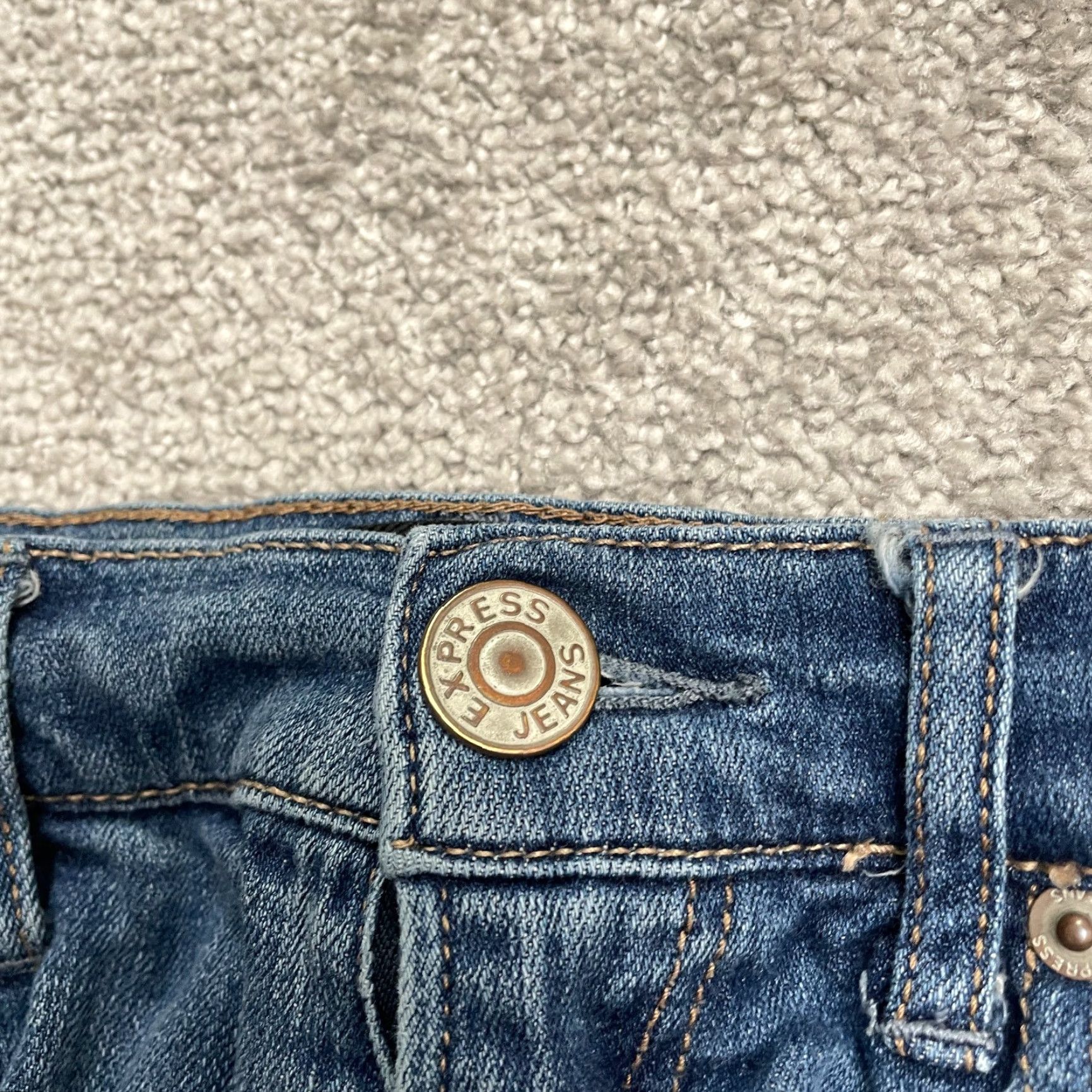 Express VINTAGE: No. Express Spotted Denim Ankle Jegging Women’s Sz 4 Blue High-Rise Jeans 28x27.5 Size 27" / US 4 / IT 40 - 4 Thumbnail