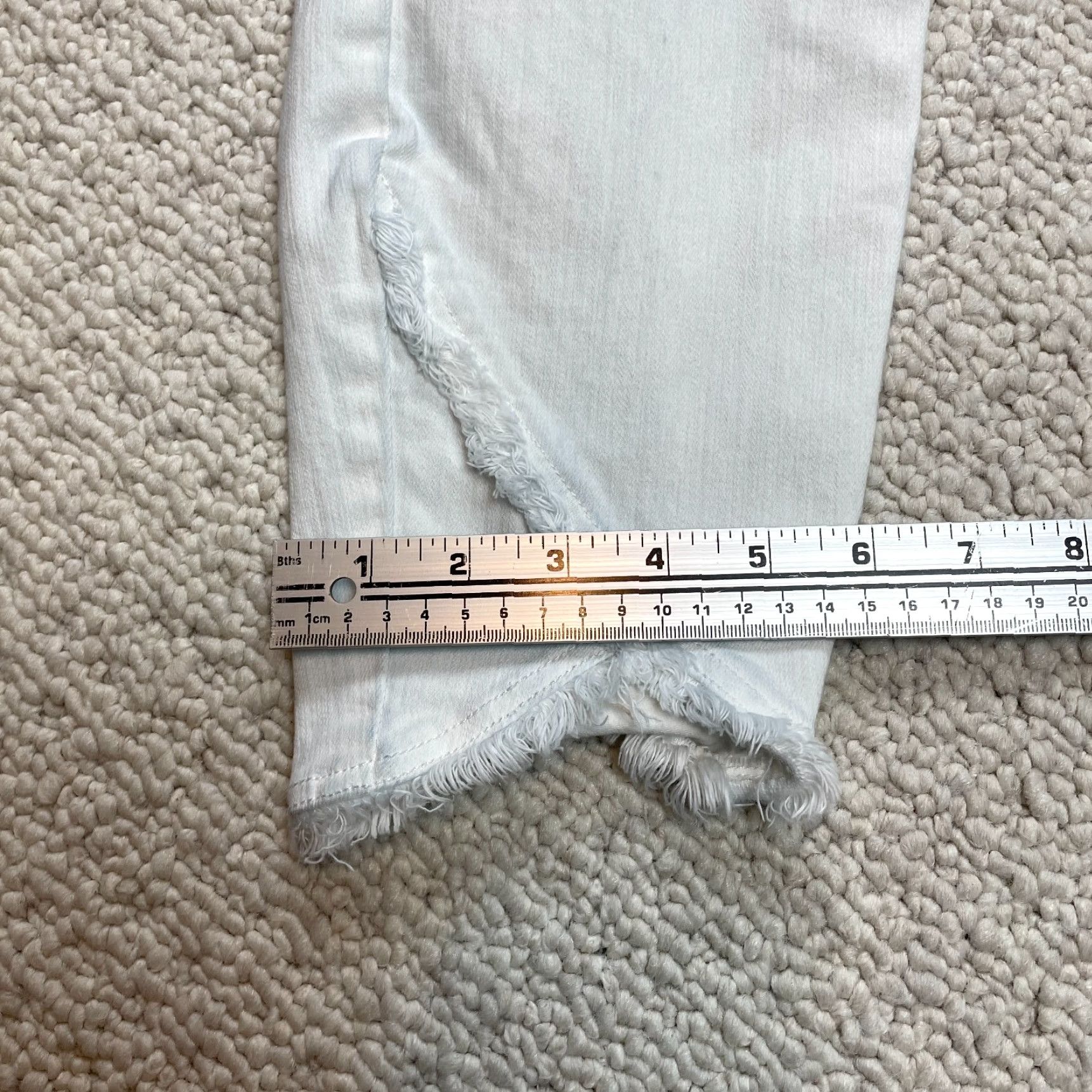 Vintage Liverpool Jeans Womens Jeans 14/32 White Skinny Mid Rise Stretch Fringes Bottoms Size 36" / US 14 / IT 50 - 3 Thumbnail