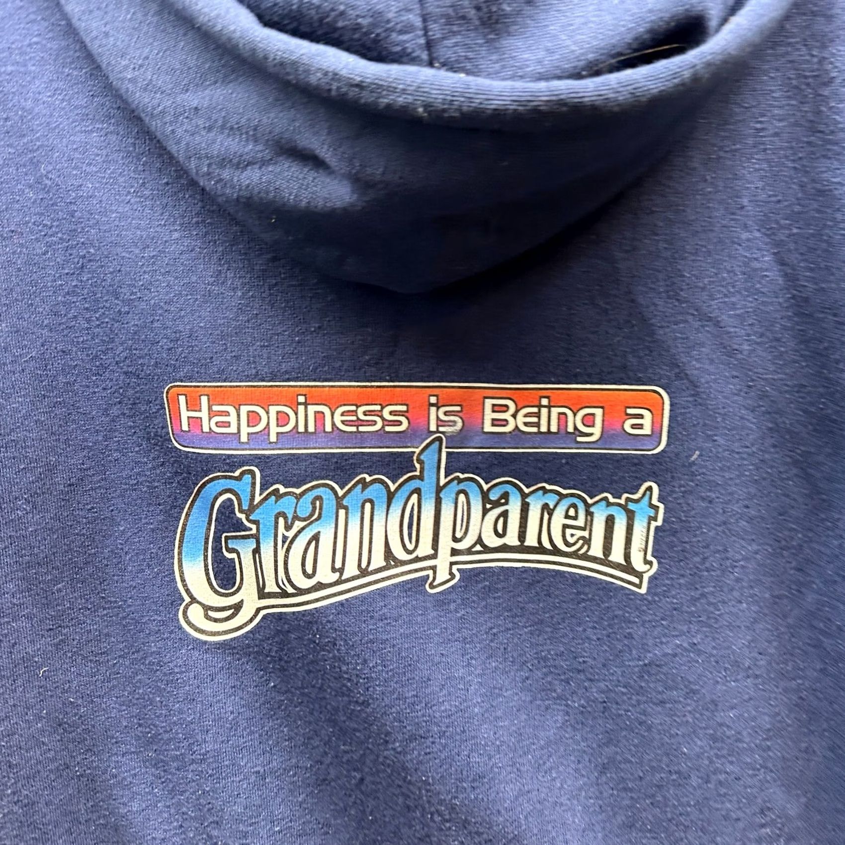 Vintage VINTAGE Grandparent Hoodie Adult Medium Blue Full Zip Thermal Mens Sweater 70s Hoodie Size US M / EU 48-50 / 2 - 2 Thumbnail