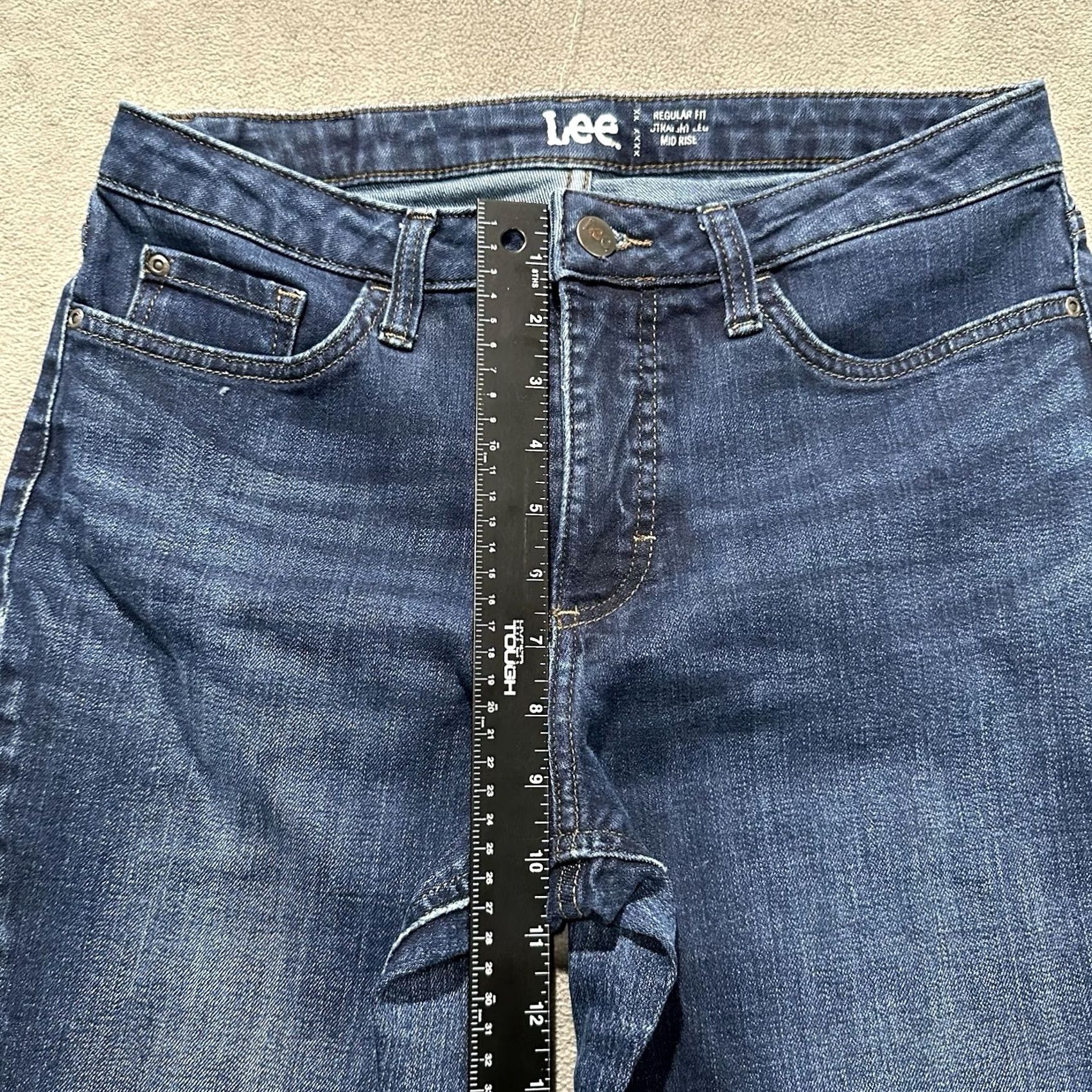 Lee Lee Jeans Womens 10 Blue Denim Regular Fit Straight Leg Mid Rise Dark Size 32" / US 10 / IT 46 - 5 Thumbnail