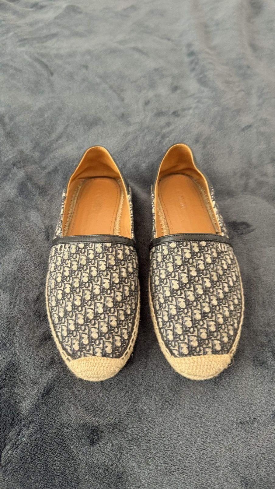 Dior Dior oblique monogram canvas espadrilles - navy/blue Size US 8 / EU 41 - 1 Thumbnail