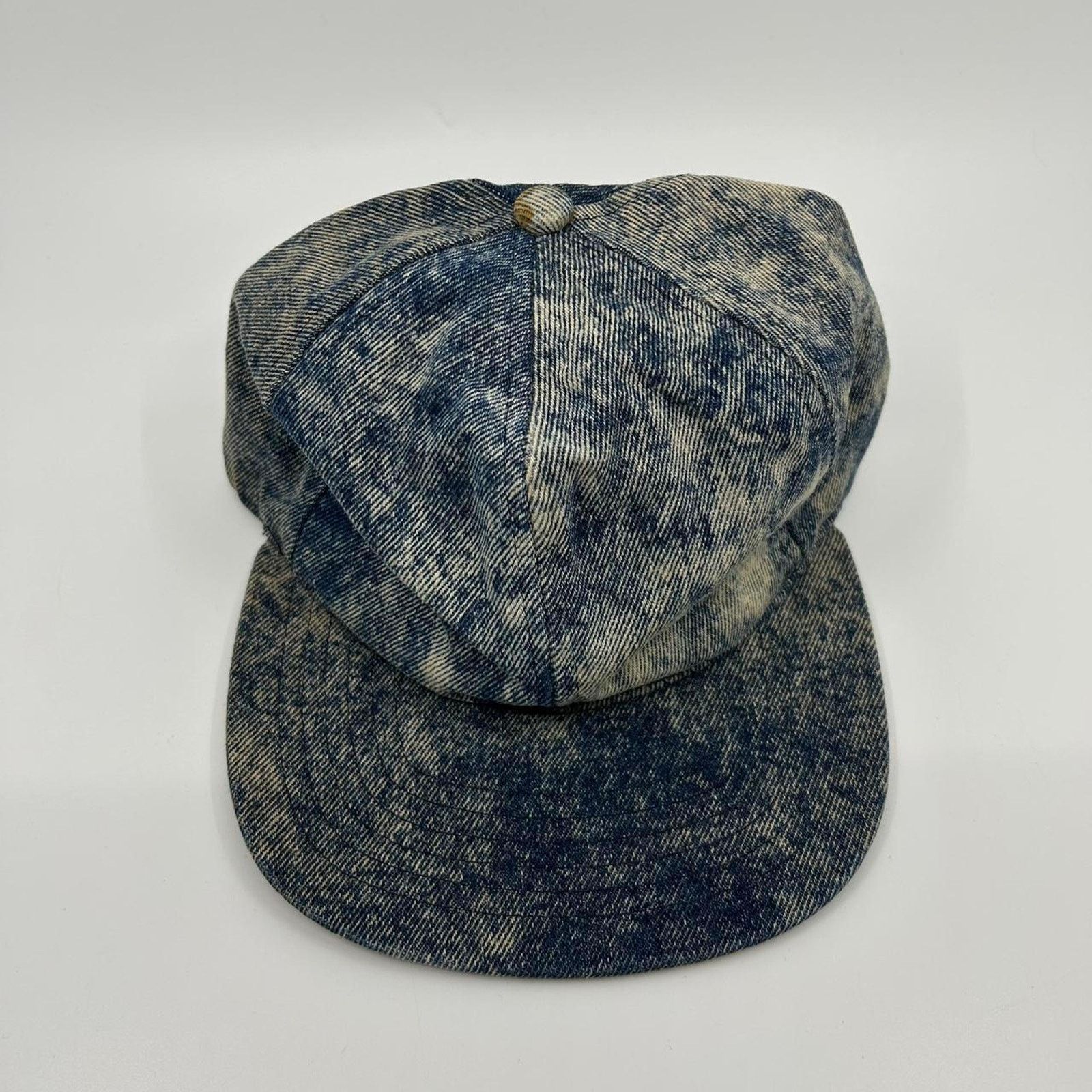 Other VTG Blue acid wash denim cotton cap Size ONE SIZE - 2 Thumbnail
