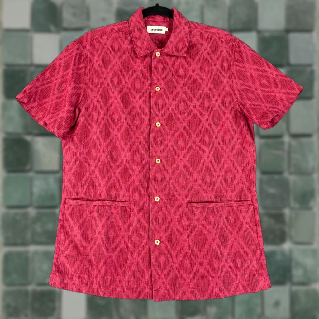 Taylor Stitch Taylor Stitch Havana Camp Collar Shirt Mens S Red Ikat 100% Linen SS Vintage: No Size US S / EU 44-46 / 1 - 1 Thumbnail