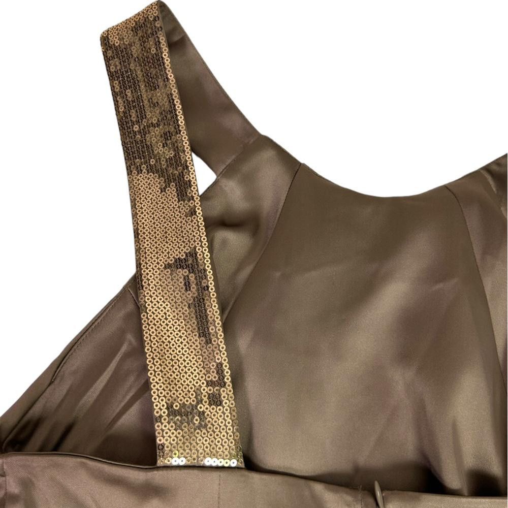Calvin Klein Calvin Klein l Gold Satin Sequin Sheath Dress 12 Size XL / US 12-14 / IT 48-50 - 8 Thumbnail