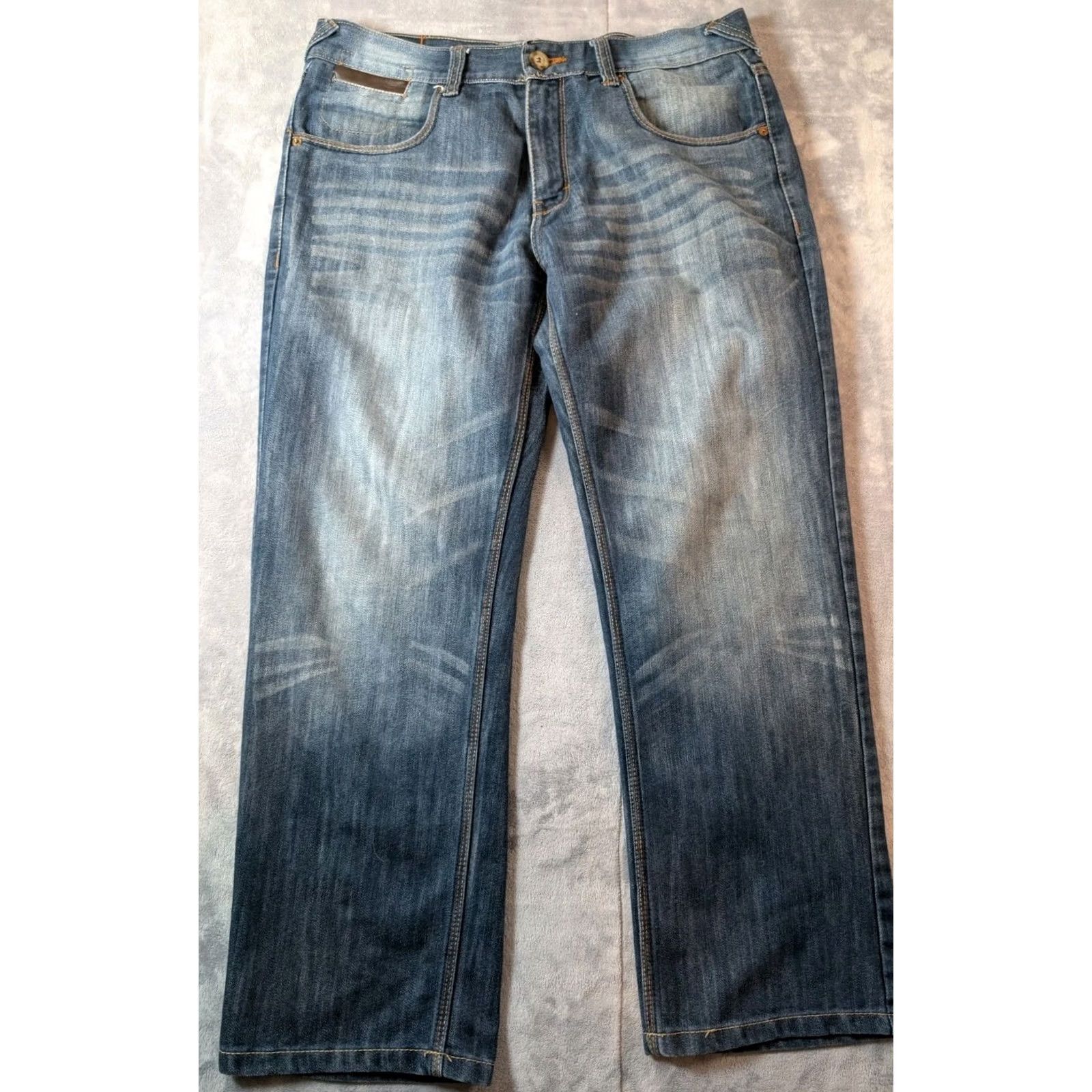 Vintage VINTAGE Mecca Jeans Men 34x28 Blue Baggy Wide Leg Y2K Grunge Goth Hip Hop 90s USA PMID? Size US 36 / EU 52 - 2 Thumbnail