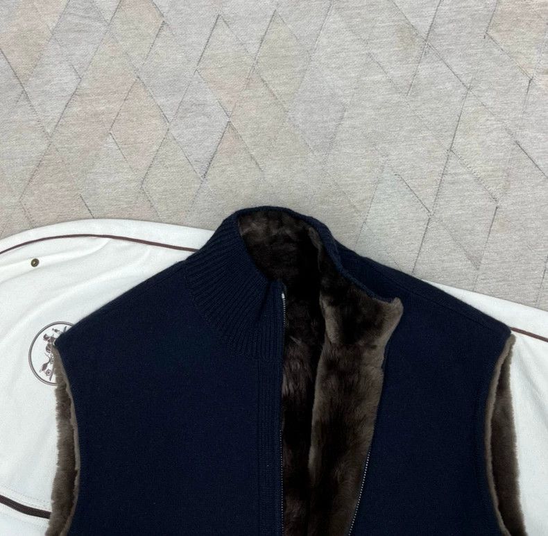 Loro Piana LORO PIANA Sheepskin fur vest for two sides Size US M / EU 48-50 / 2 - 2 Thumbnail