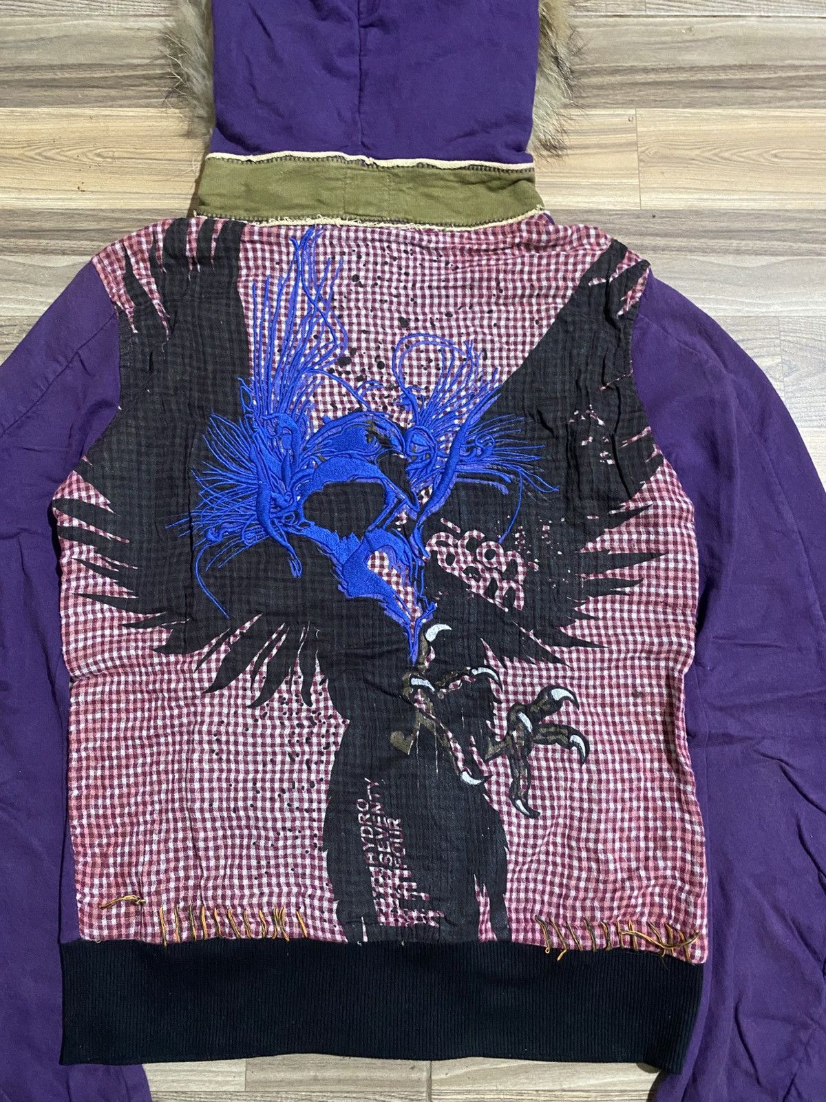 Japanese Brand × Vintage BLUE JAM FALCON FUR HOODIES Size S / US 4 / IT 40 - 7 Thumbnail